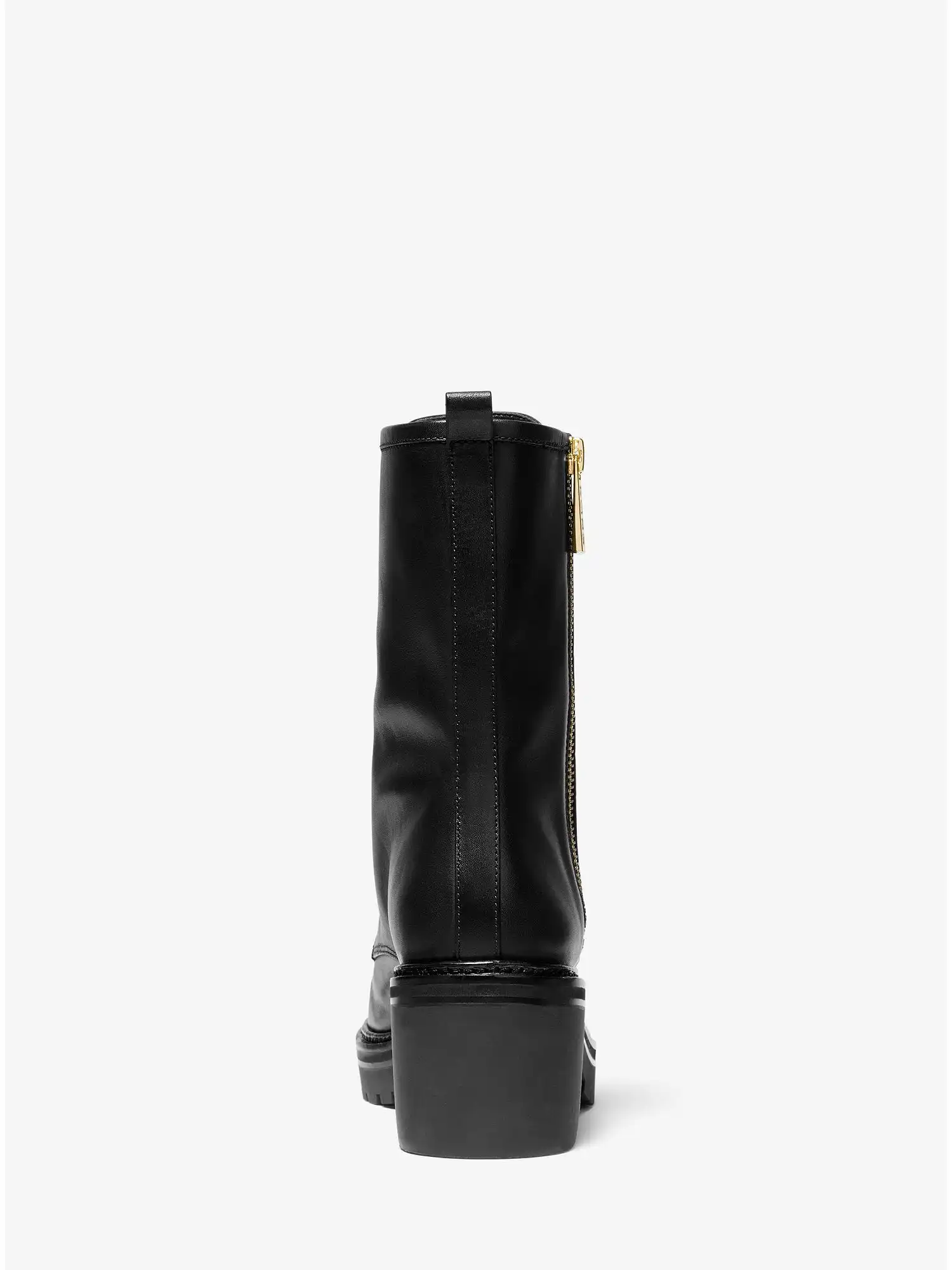 Anaka Leather Combat Boot Black