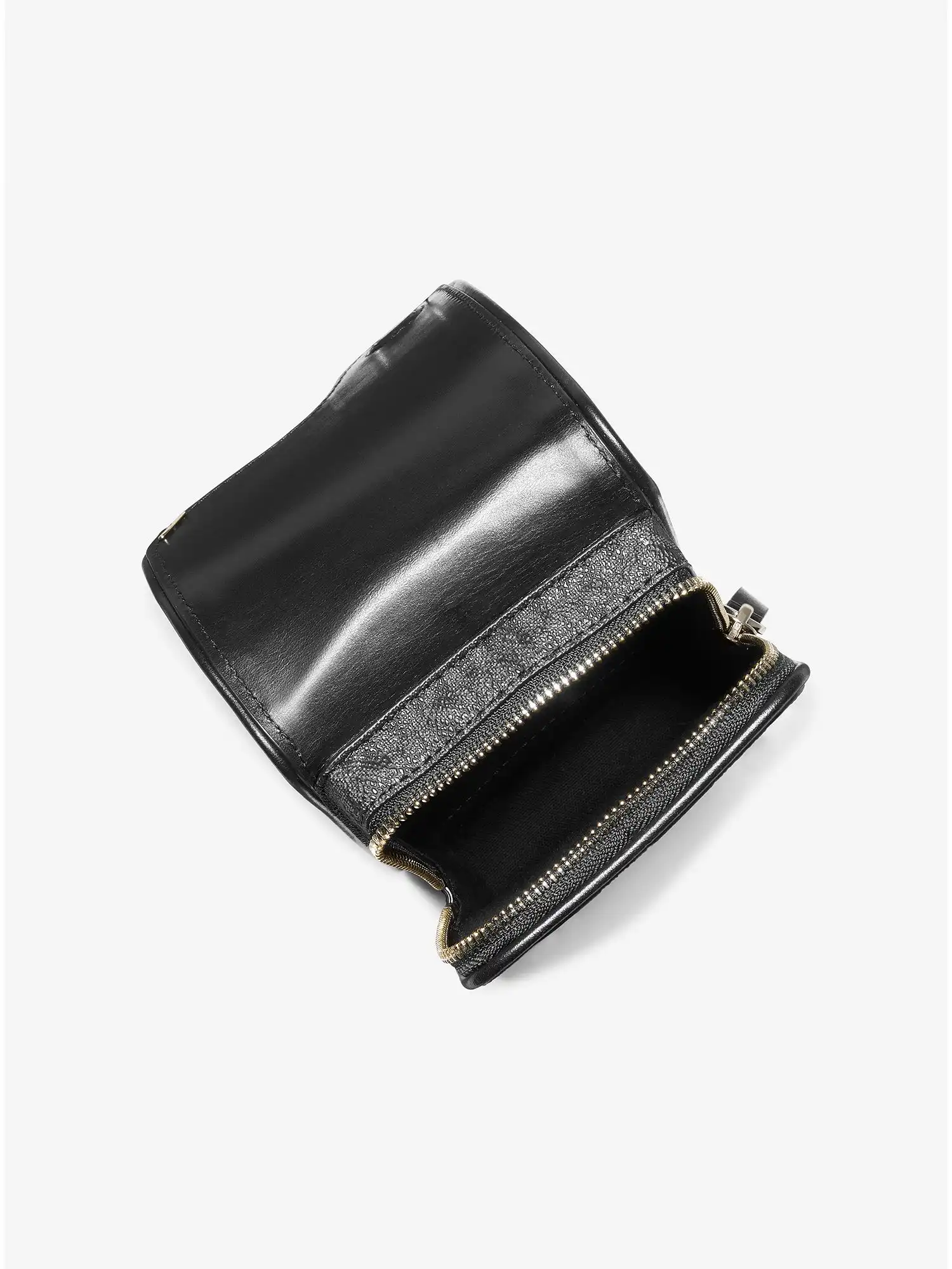 ASHYA X MICHAEL KORS Saga Signature And Leather Bolo Bag Black Combo
