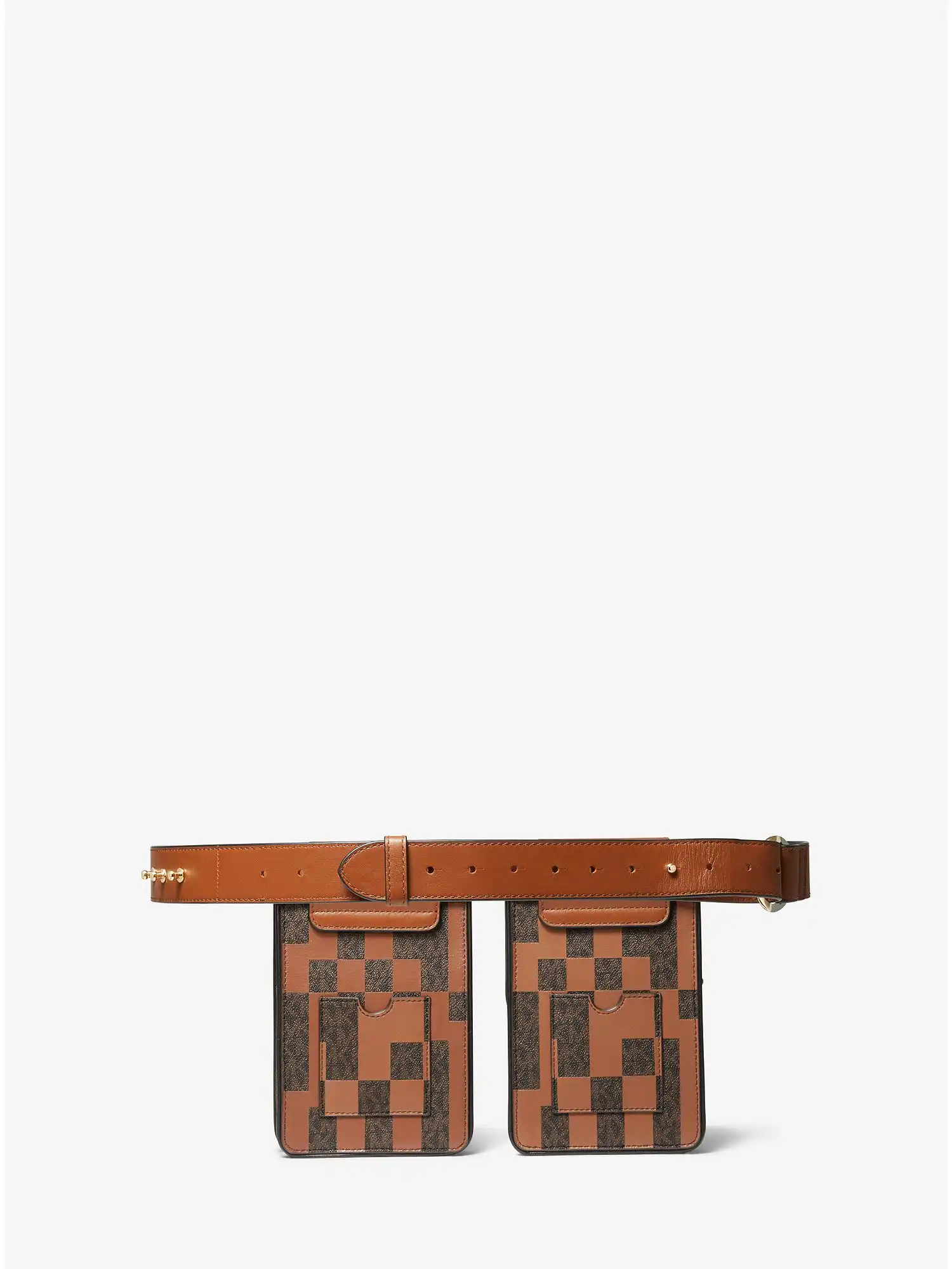 ASHYA X MICHAEL KORS Saga Signature And Leather Multi Bag Brown Multi