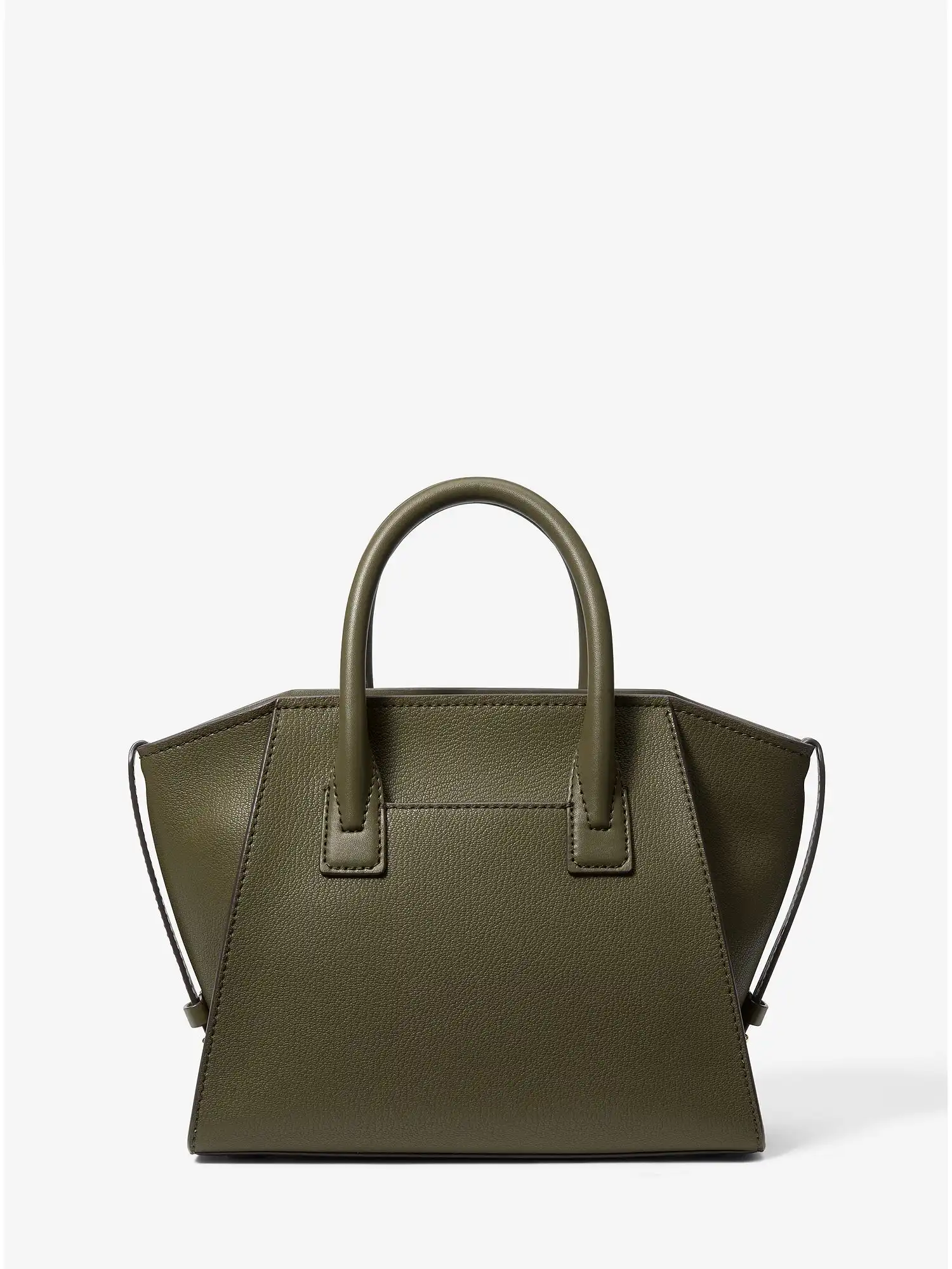 Avril Small Leather Top-Zip Satchel Olive
