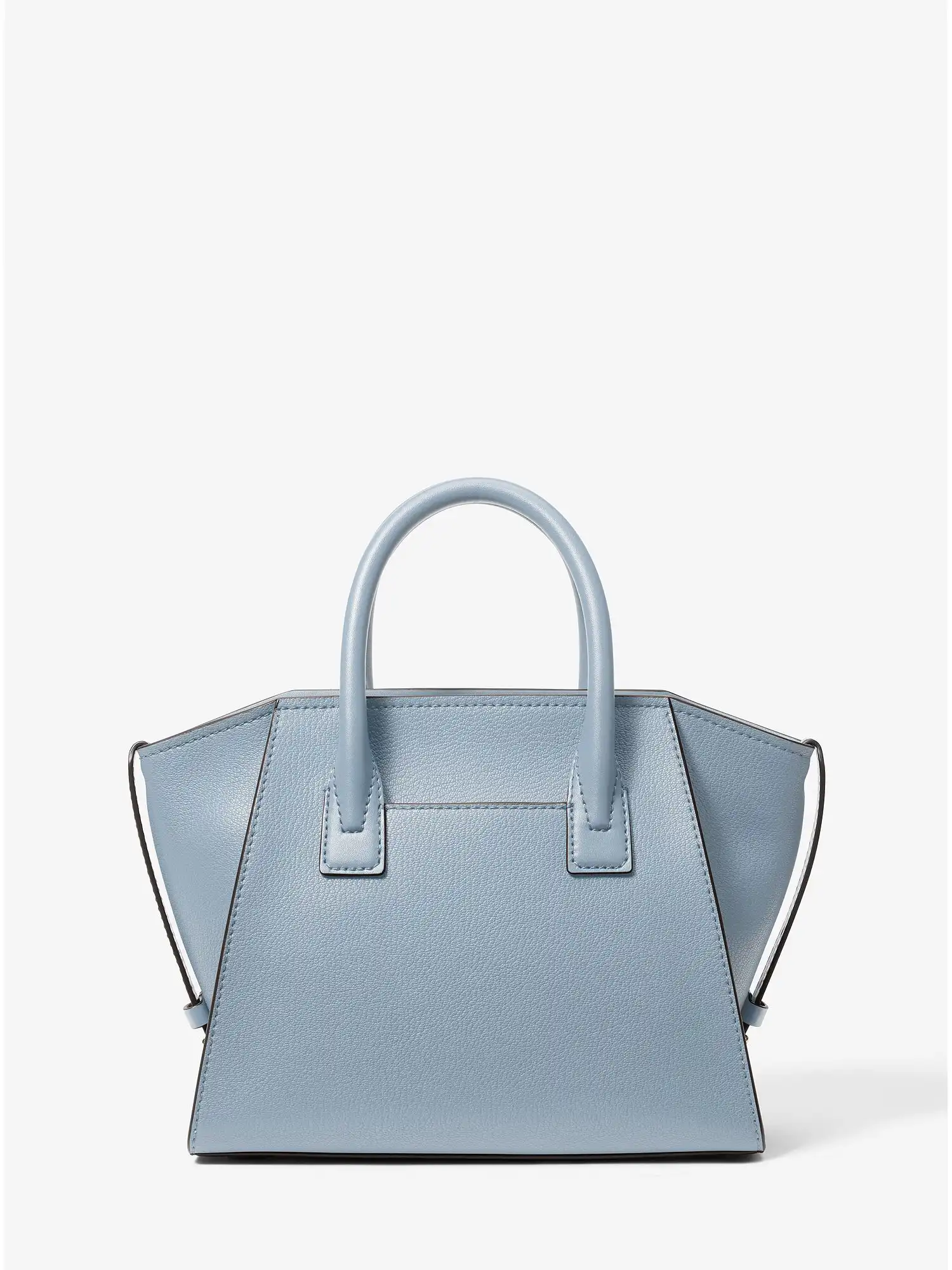 Avril Small Leather Top-Zip Satchel Pale Blue