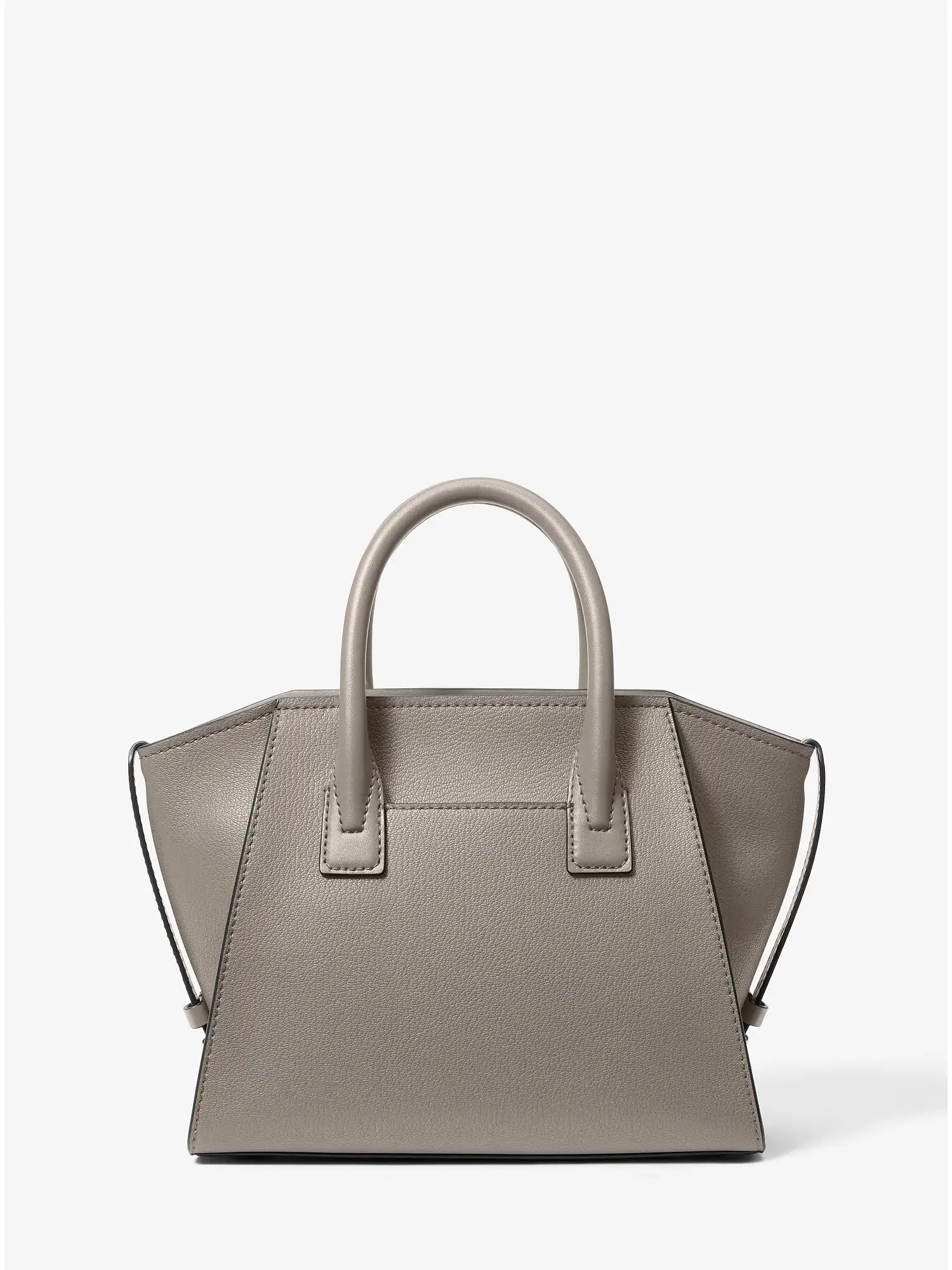 Avril Small Leather Top-Zip Satchel Pearl Grey