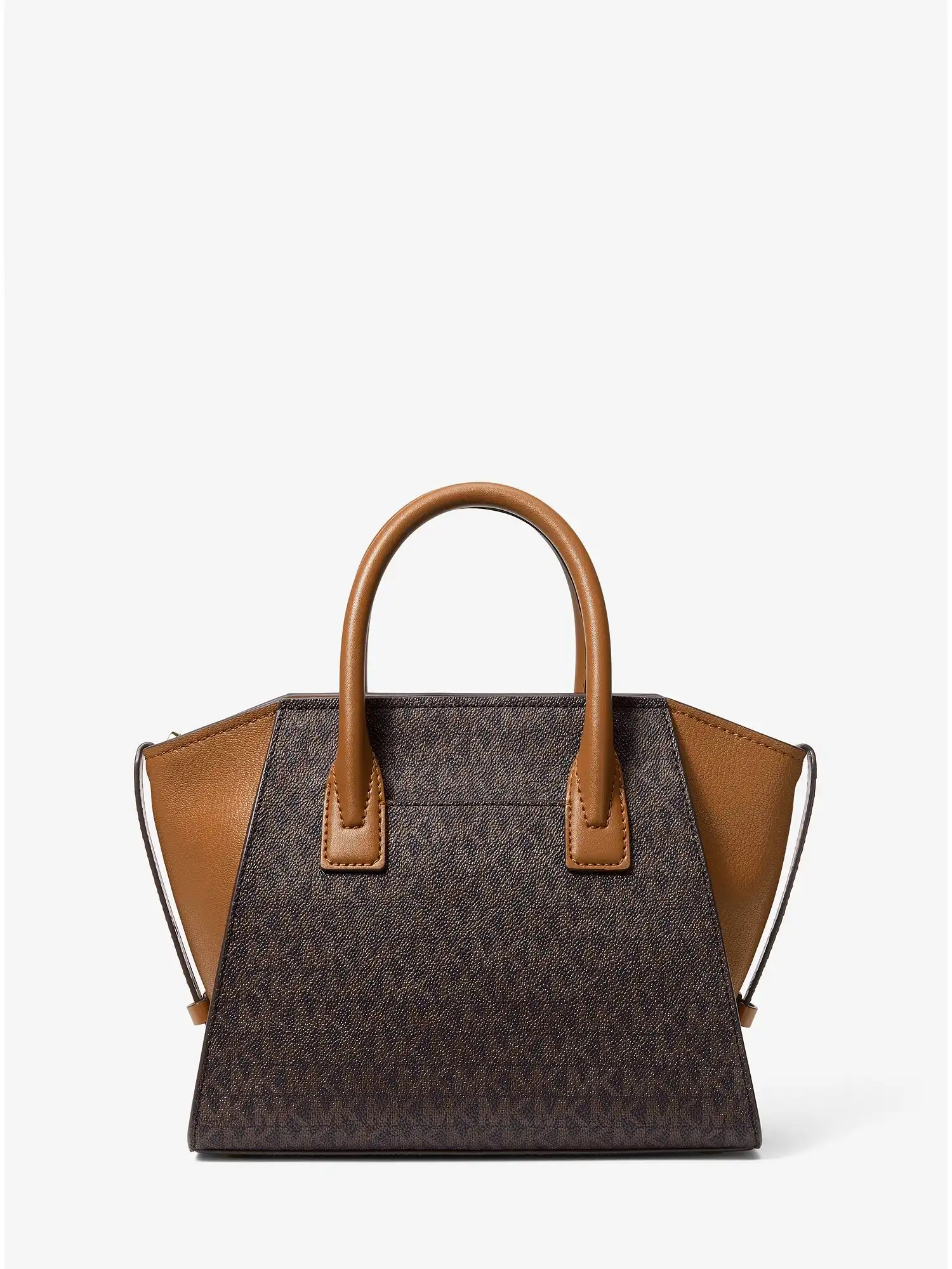 Avril Small Logo Top-Zip Satchel Brn Acorn