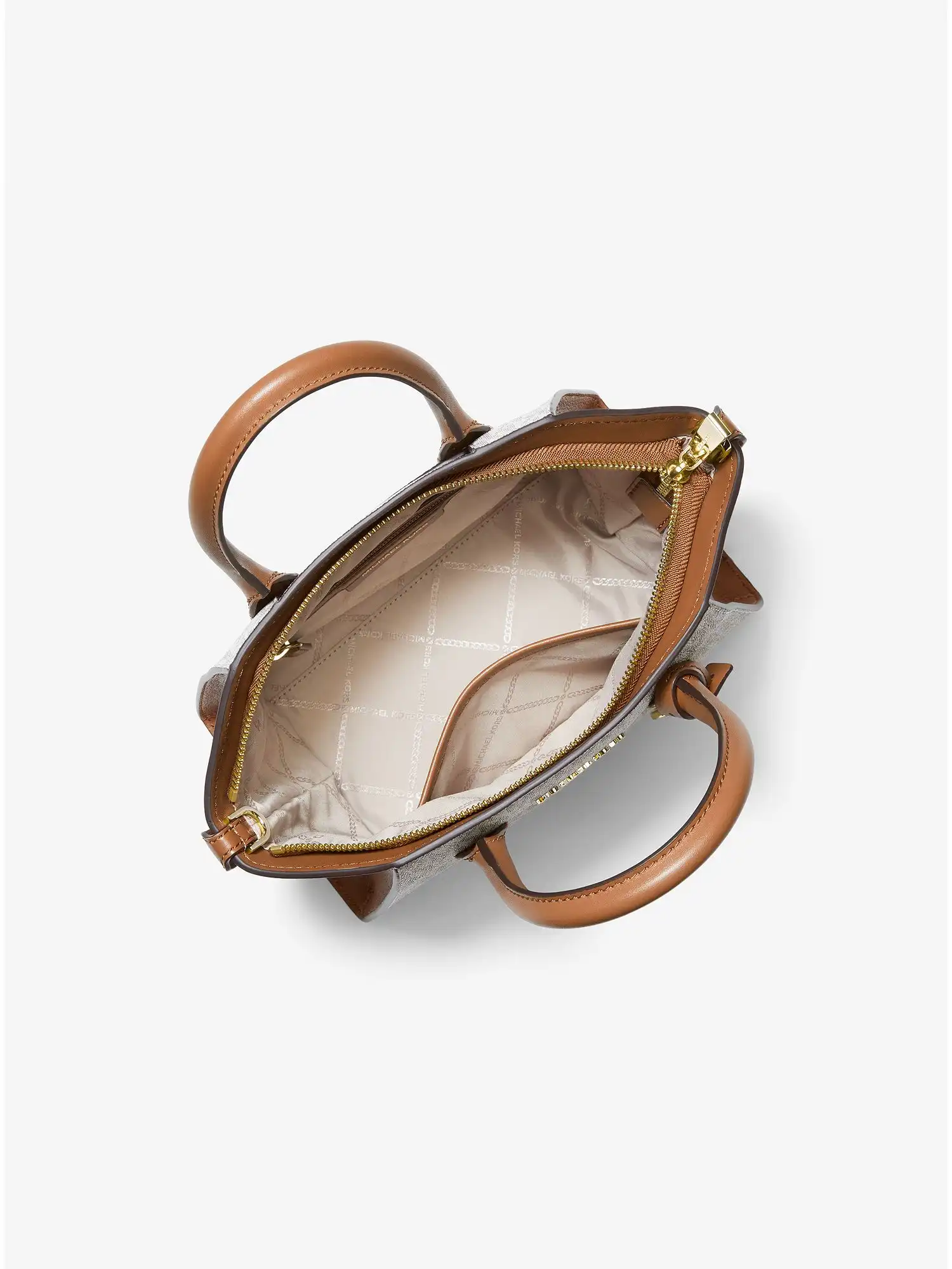 Avril Small Logo Top-Zip Satchel Vanilla Acorn