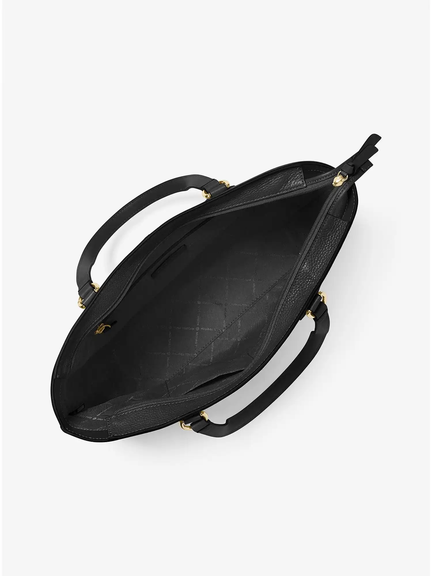 Beth Large Pebbled Leather Tote Black