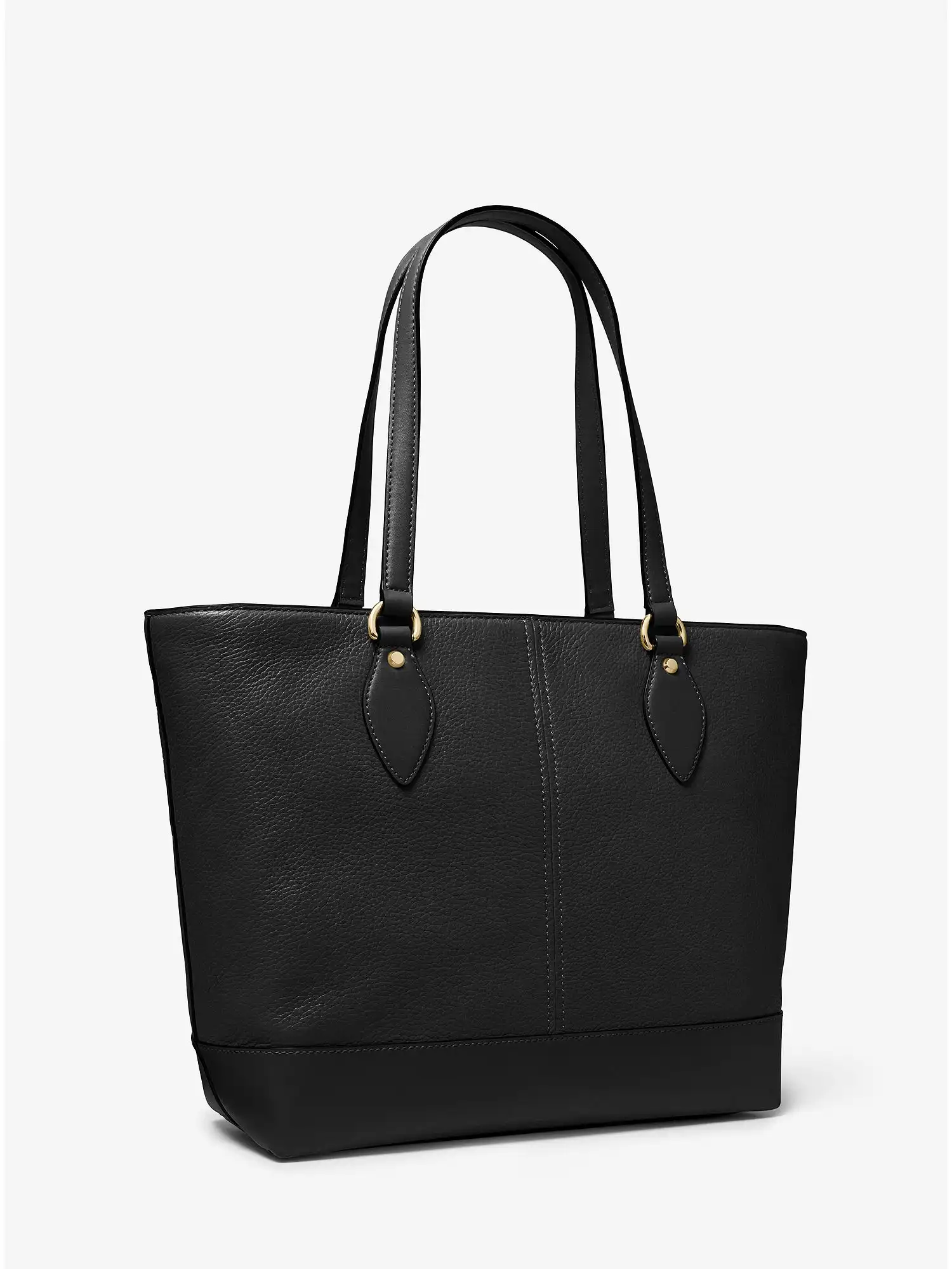 Beth Large Pebbled Leather Tote Black