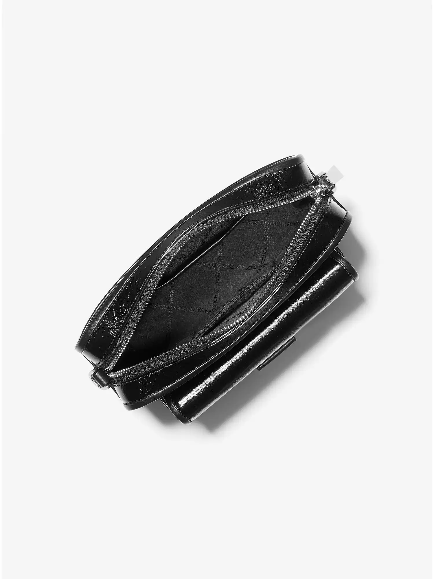 Bradshaw Medium Crinkled Leather Camera Bag Black