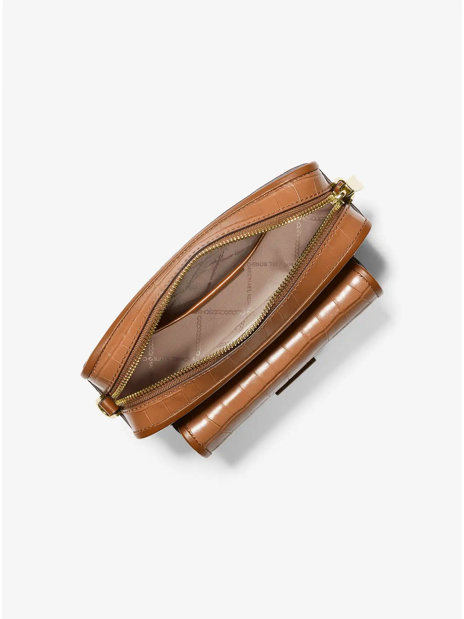 Bradshaw Medium Crocodile Embossed Leather Camera Bag Chestnut