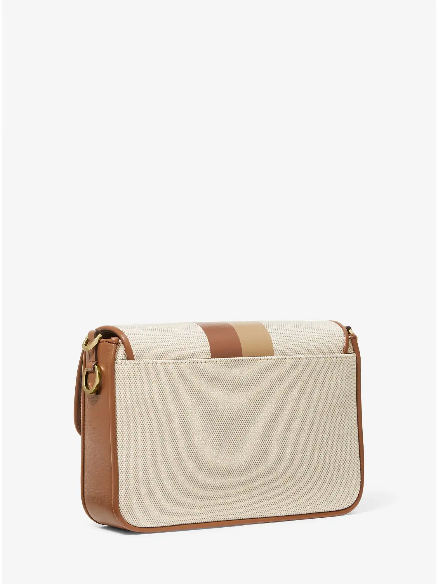 Bradshaw Medium Striped Canvas and Faux Leather Messenger Bag Luggage Multi
