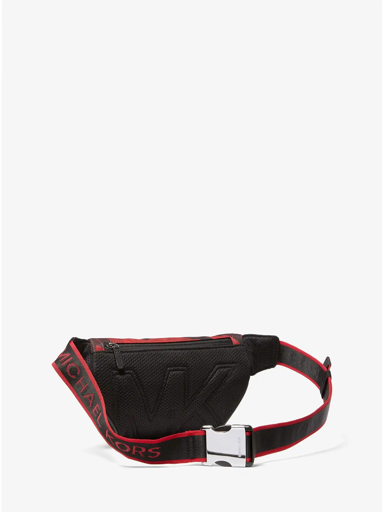 Brooklyn Logo Tape Printed Woven Belt Bag Red Multi