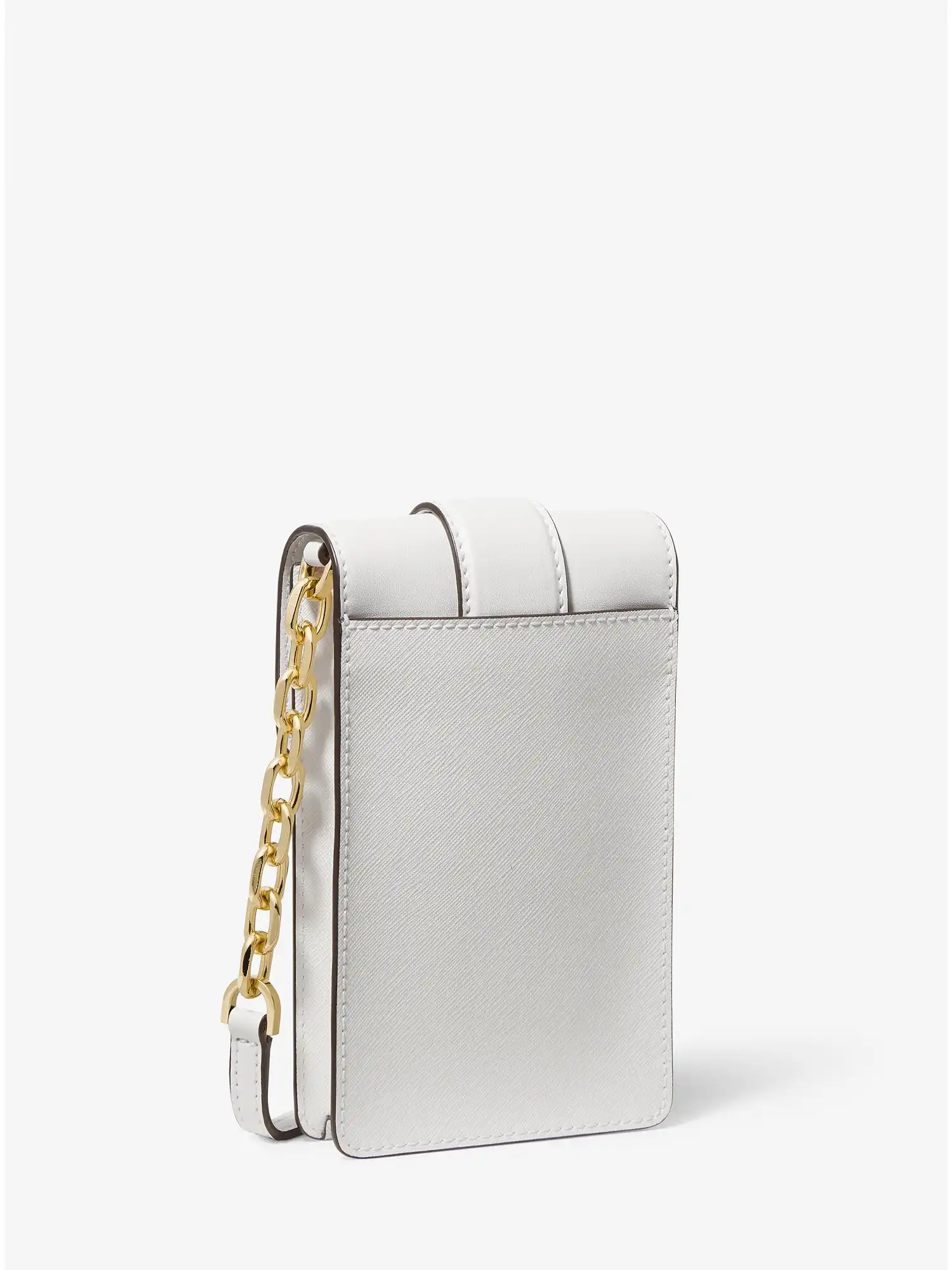 Carmen Small Faux Leather Phone Crossbody Bag Optic White