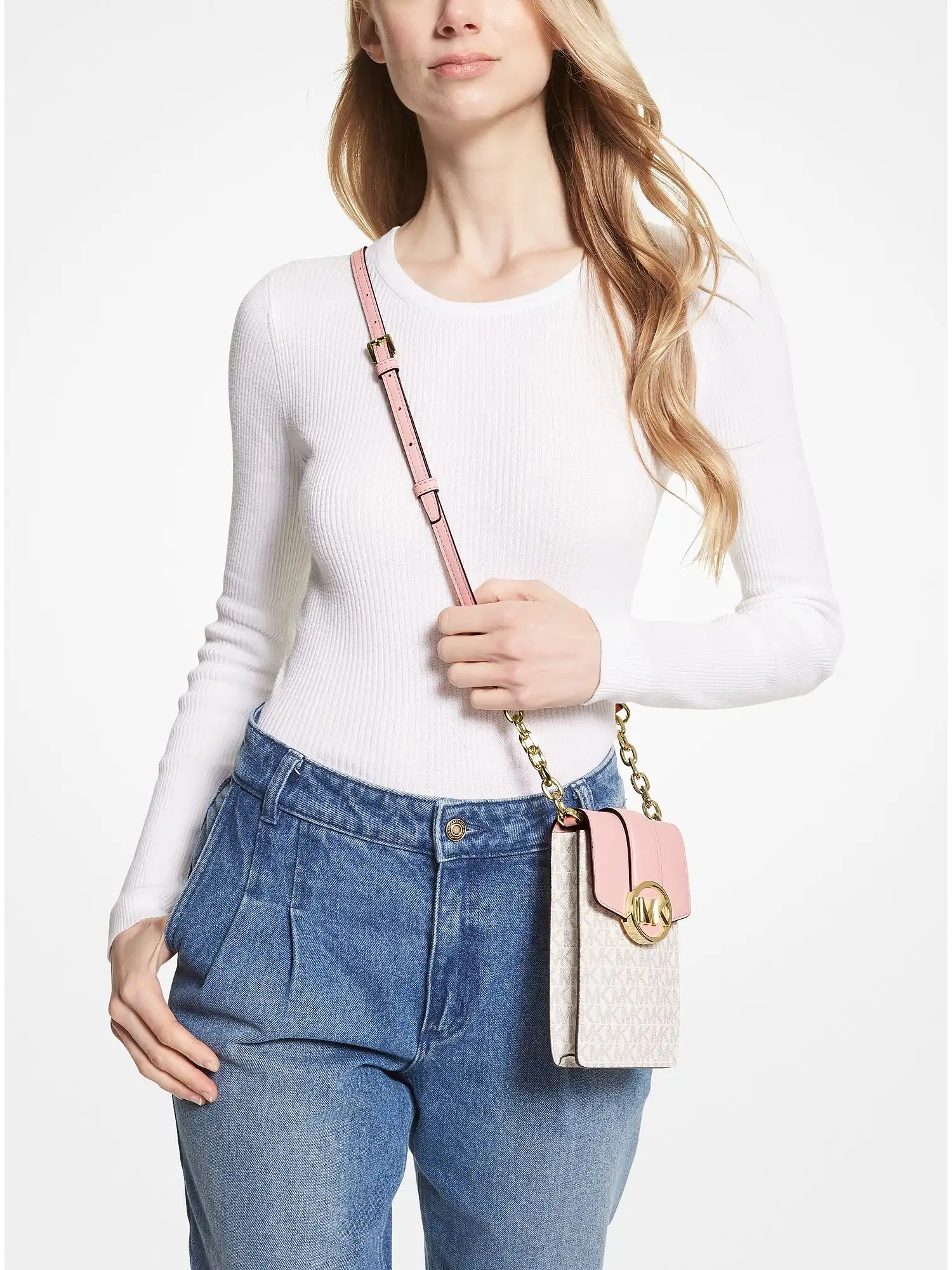 Carmen Small Logo Smartphone Crossbody Bag Pwd Blsh Mlt