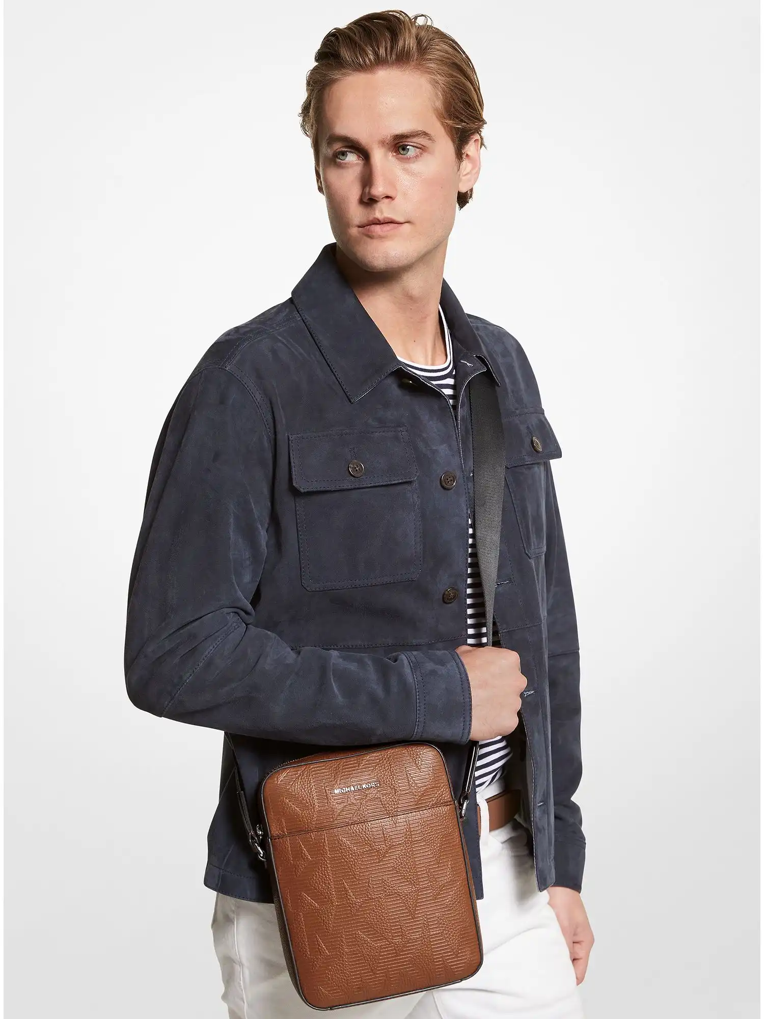 Cooper Logo Embossed Leather Flight Bag Luggage