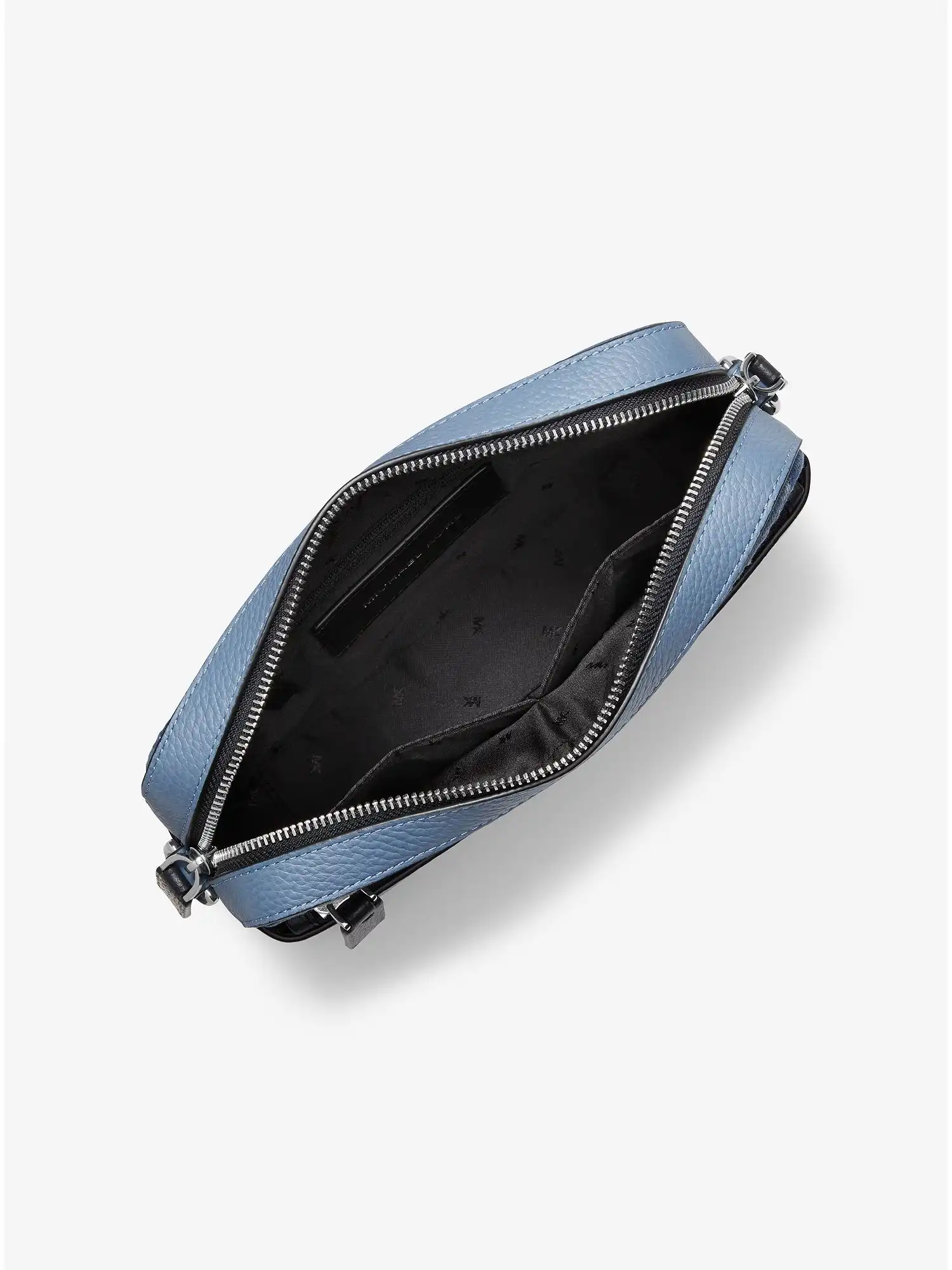 Cooper Printed Denim and Leather Zip-Up Camera Bag Denim
