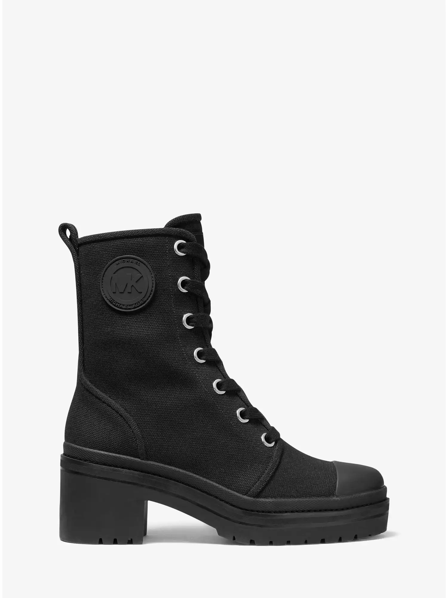 Corey Canvas Combat Boot Black