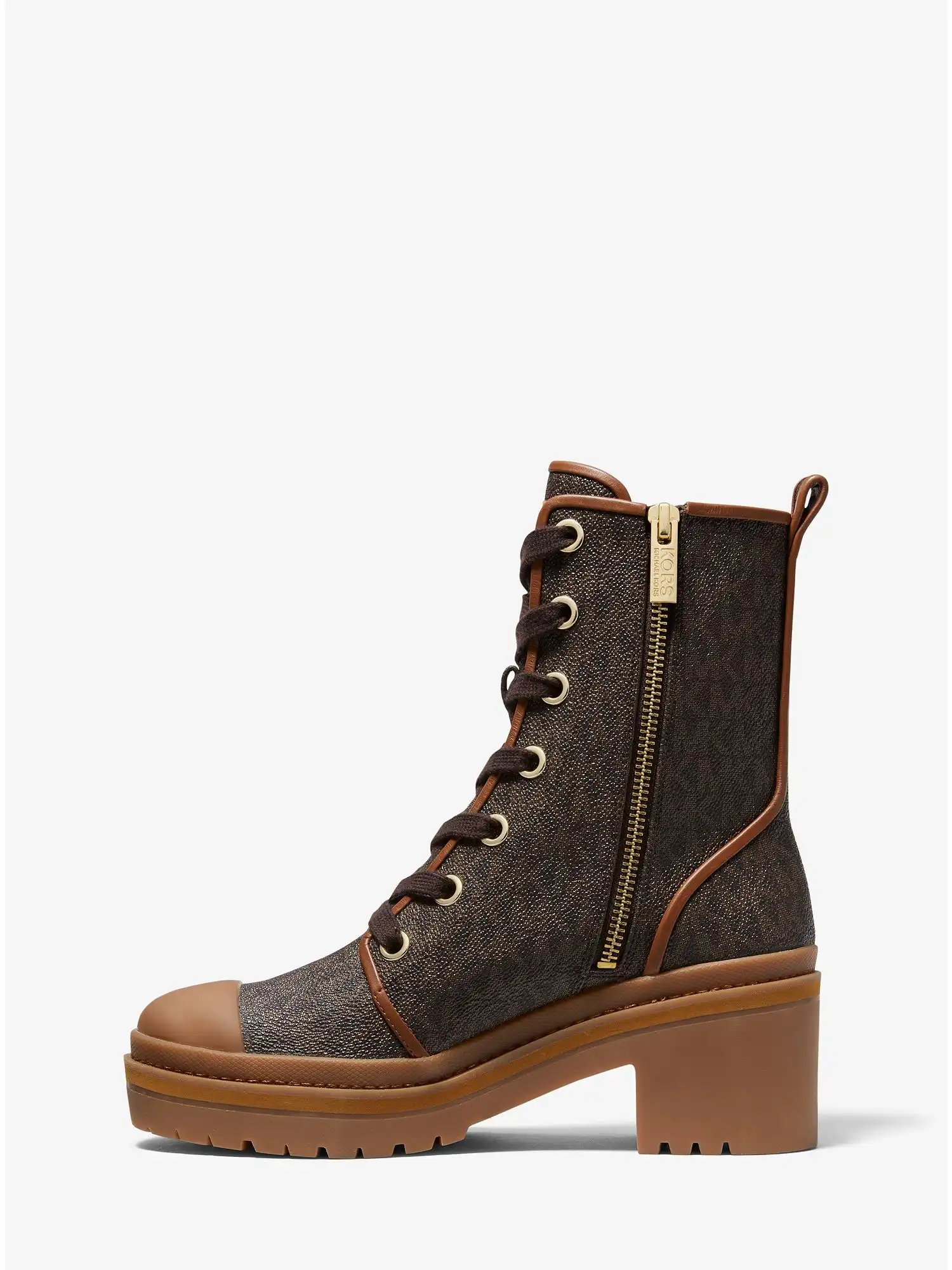 Corey Logo Combat Boot Brown