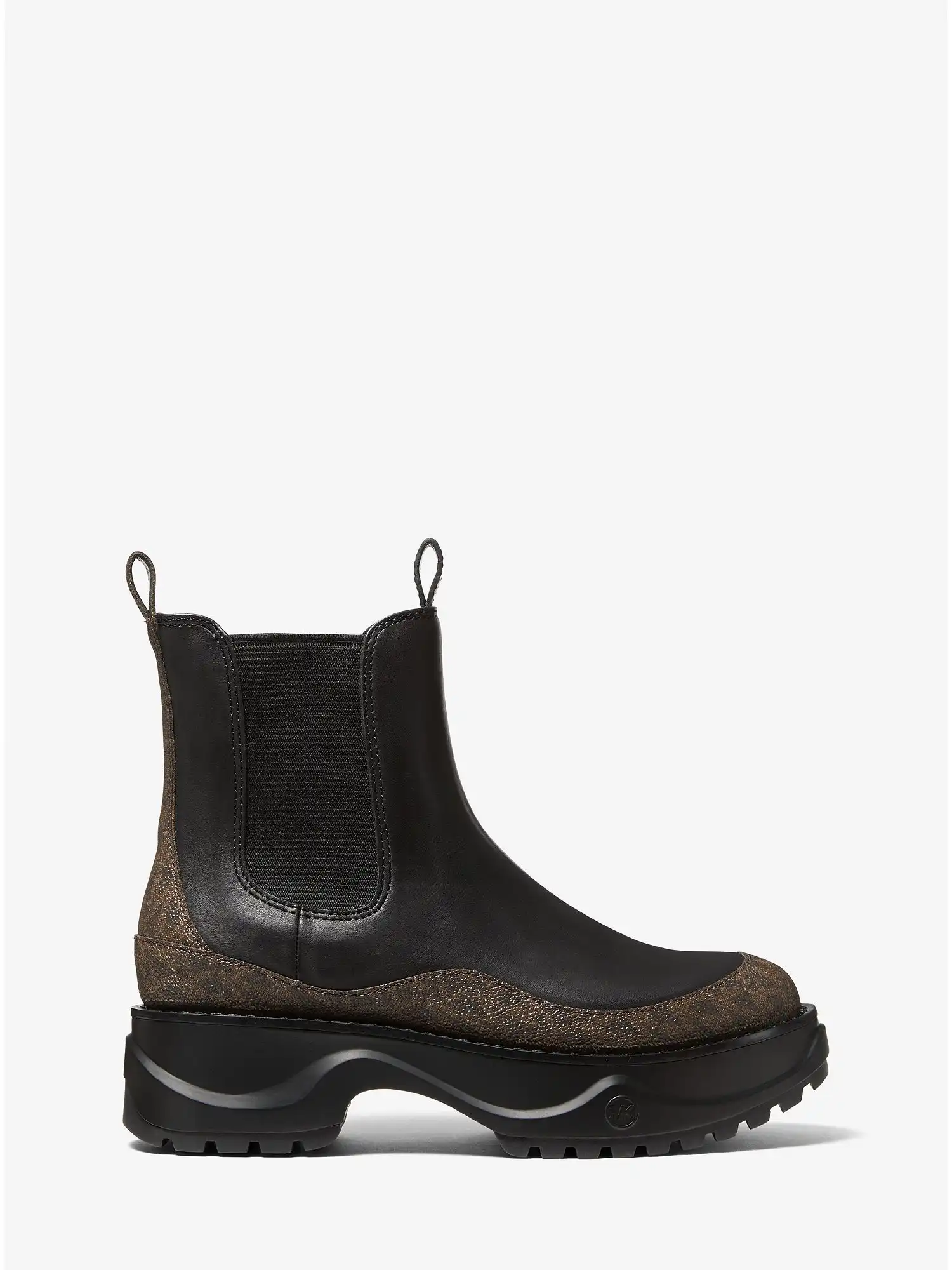 Dupree Logo and Leather Boot Black