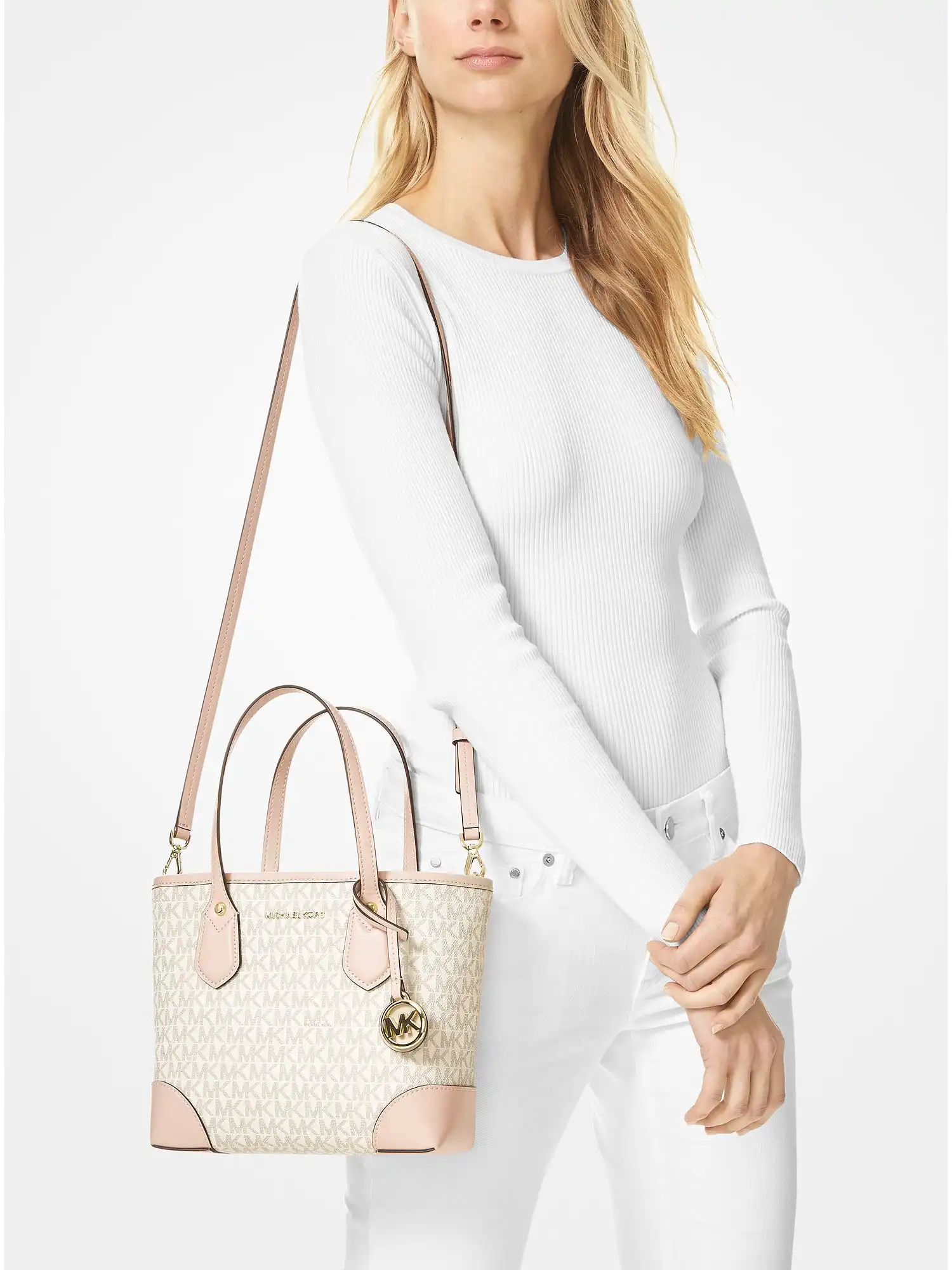 Eva Extra-Small Logo Tote Bag Vanilla Soft Pink