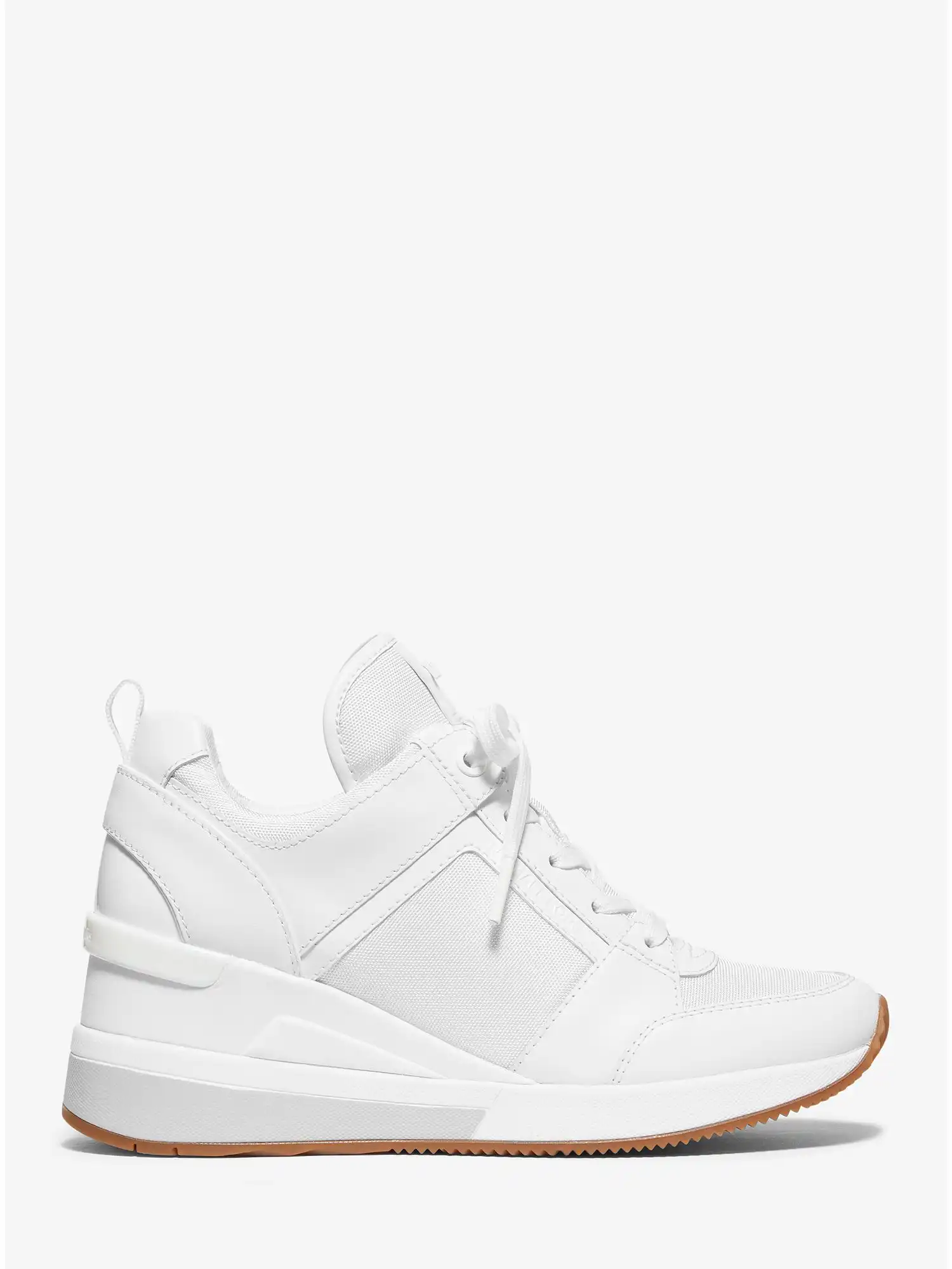 Georgie Leather and Canvas Trainer Optic White
