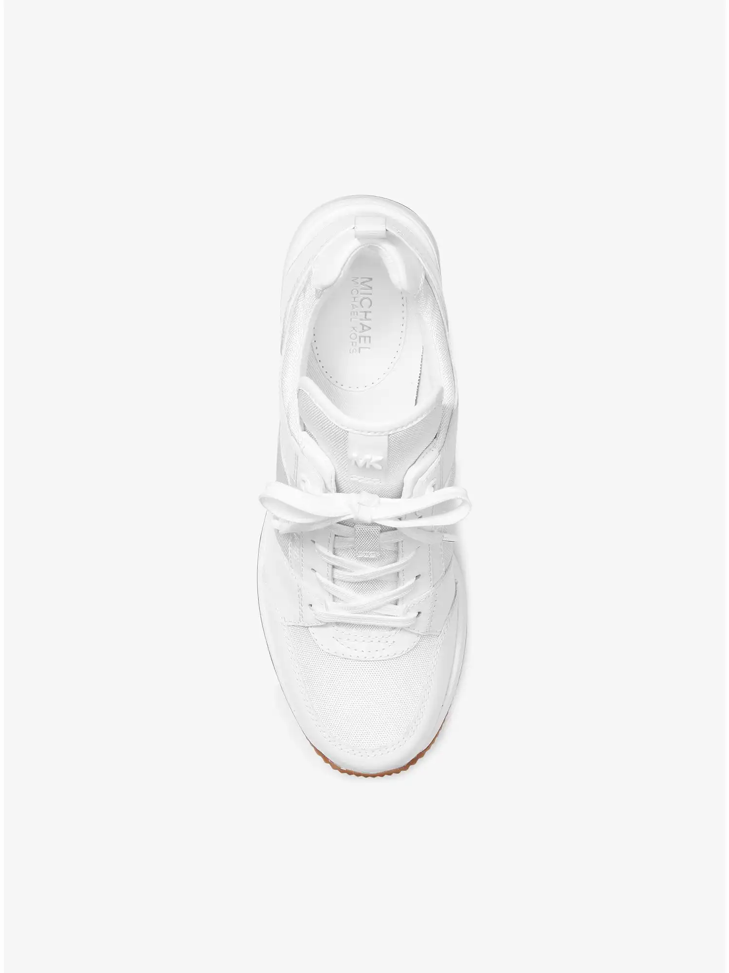 Georgie Leather and Canvas Trainer Optic White