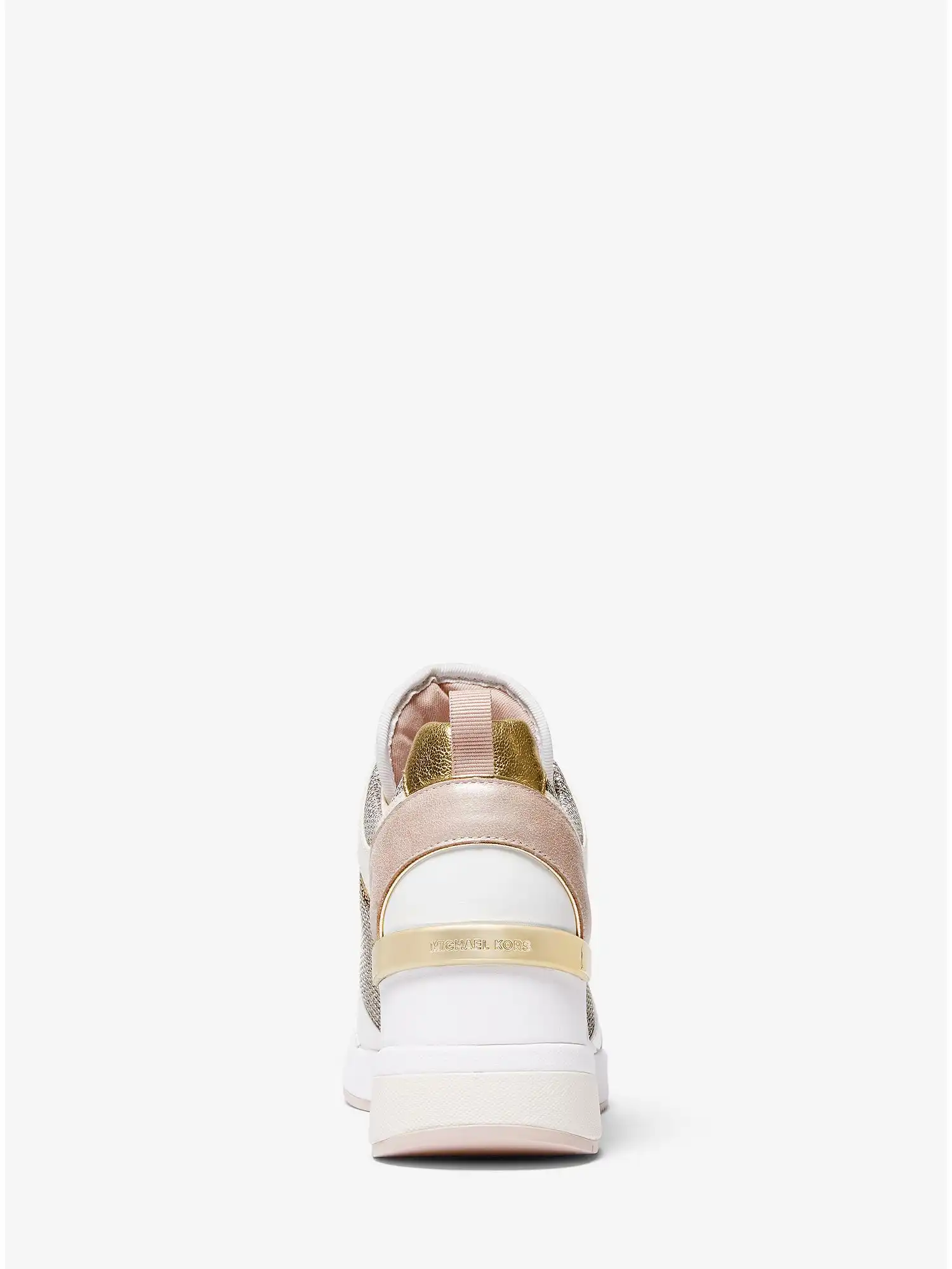 Georgie Leather and Chain-Mesh Trainer Sftpnk Multi