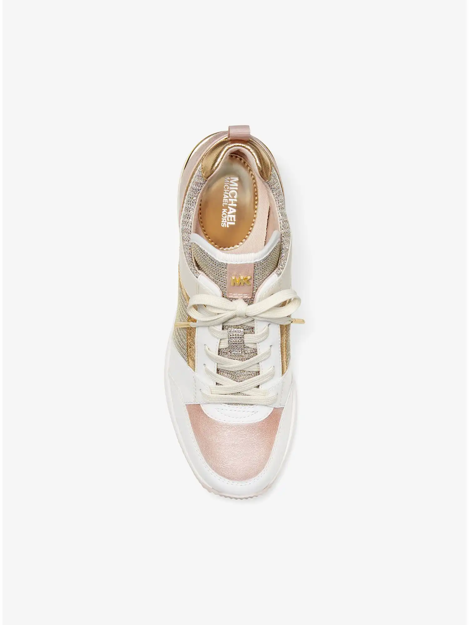 Georgie Leather and Chain-Mesh Trainer Sftpnk Multi