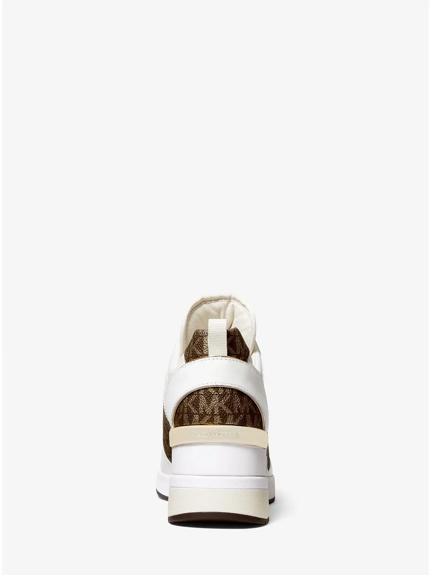 Georgie Metallic Logo and Leather Trainer Opwht Multi