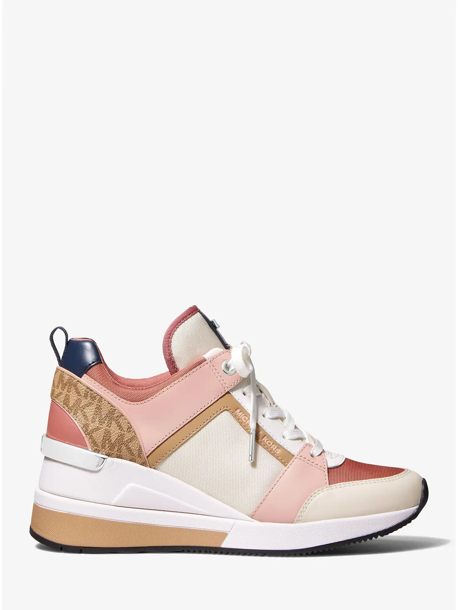 Georgie Mixed-Media Trainer Cream Multi