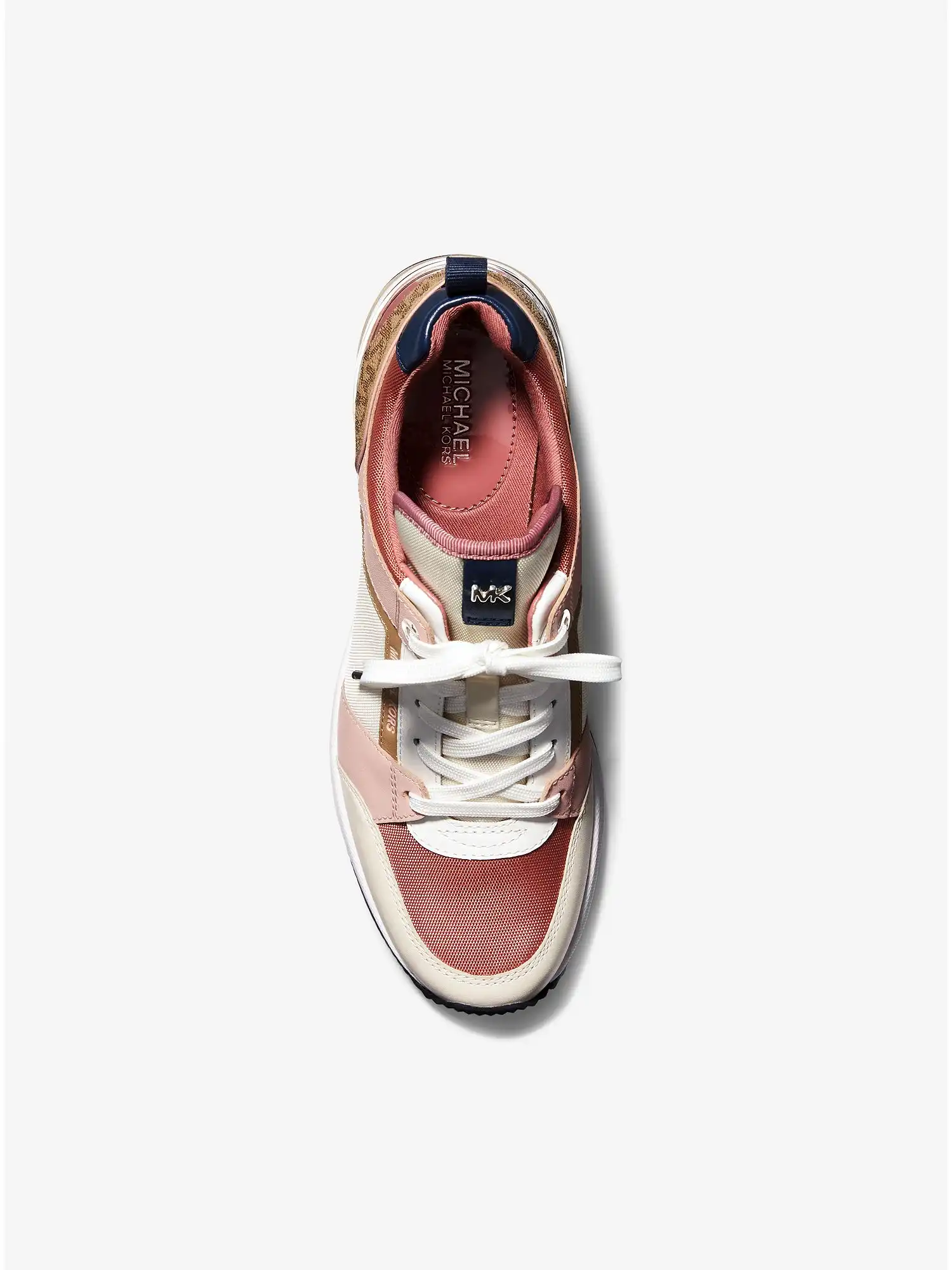 Georgie Mixed-Media Trainer Cream Multi