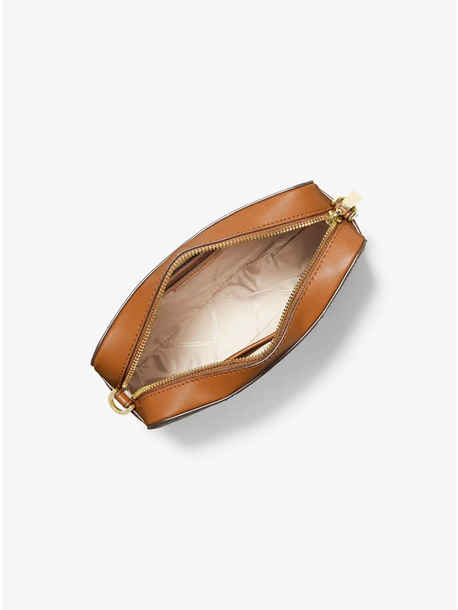 Ginny Medium Logo Stripe Crossbody Bag Brn Acorn