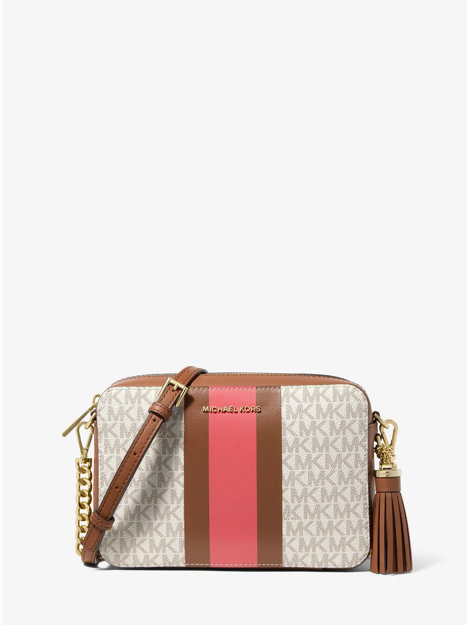 Ginny Medium Logo Stripe Crossbody Bag Dahlia Multi