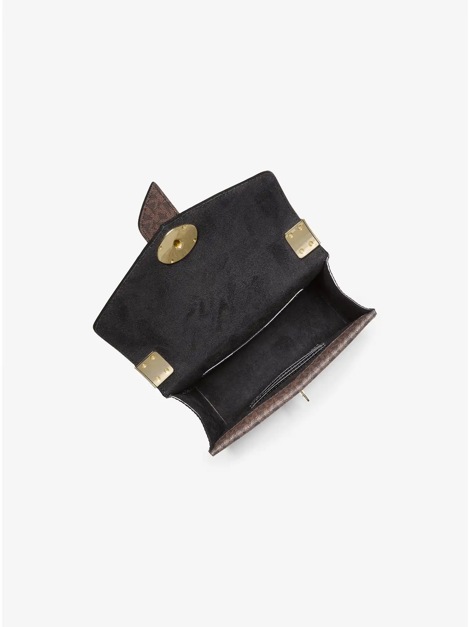 Greenwich Extra-Small Logo Embossed Patent Leather Crossbody Bag Black