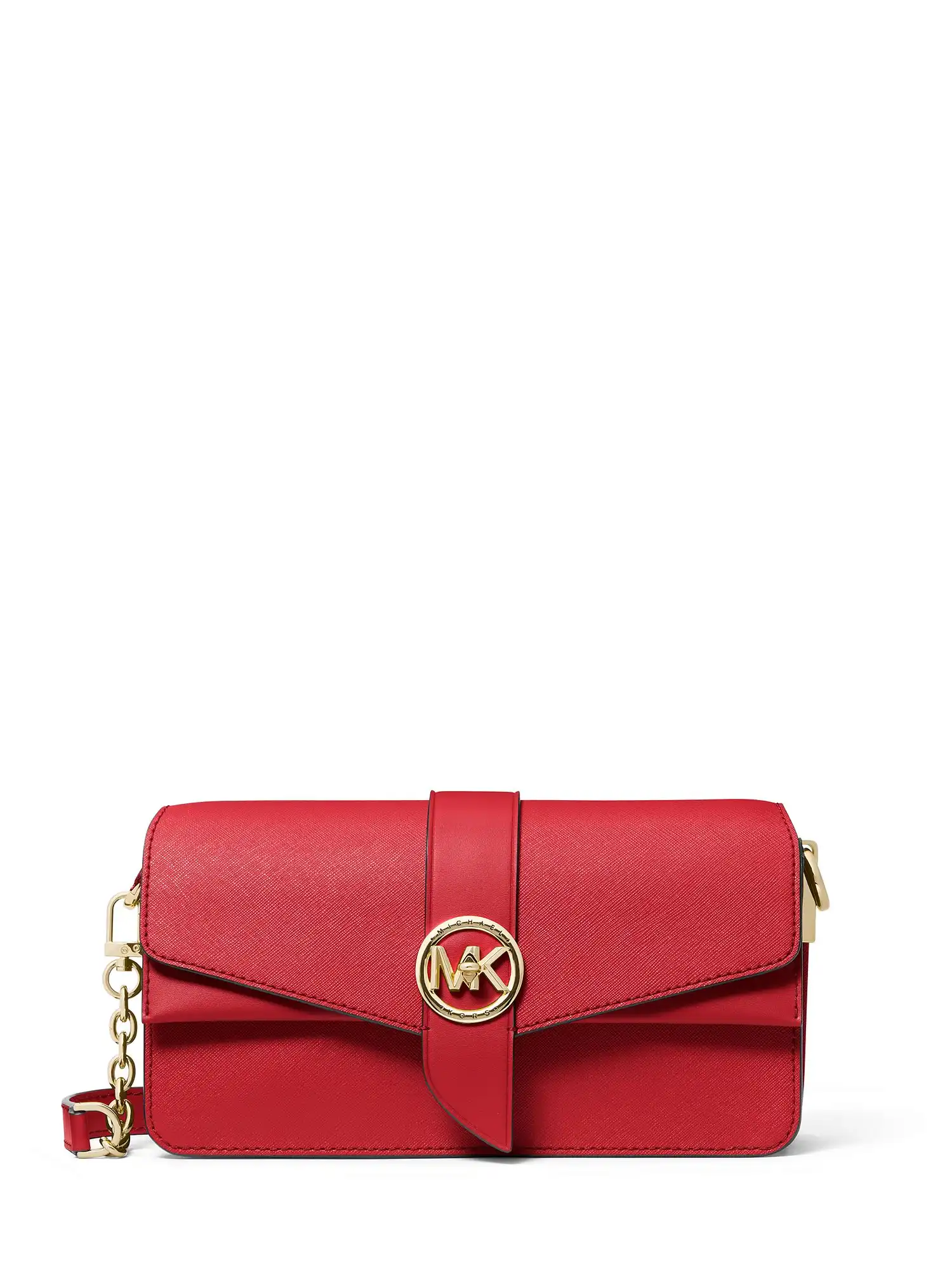 Greenwich Medium Saffiano Leather Shoulder Bag Crimson
