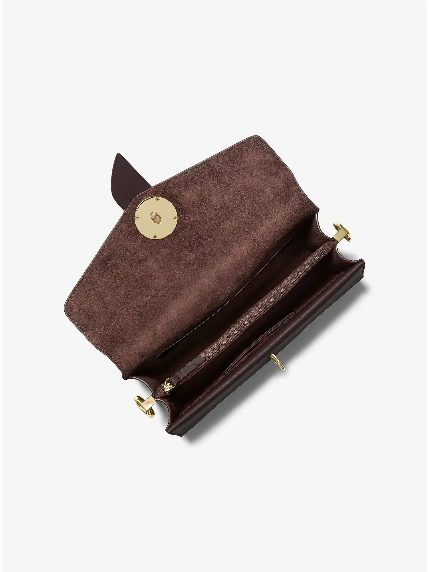 Greenwich Medium Studded Logo Shoulder Bag Chocolate