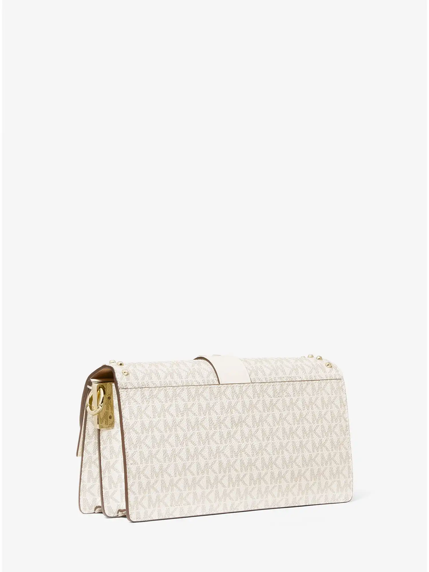Greenwich Medium Studded Logo Shoulder Bag Van Cream