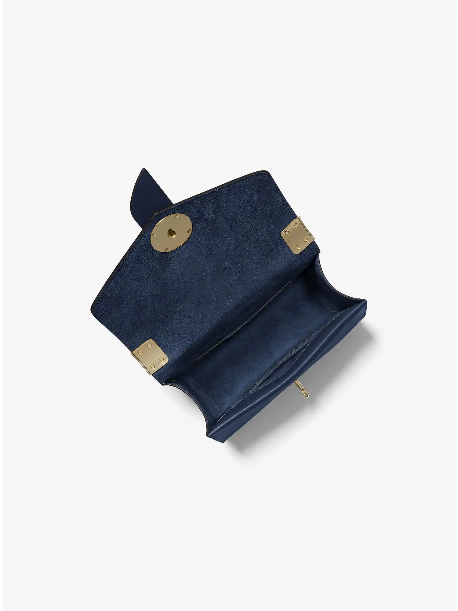 Greenwich Small Crocodile Embossed Leather Crossbody Bag Navy