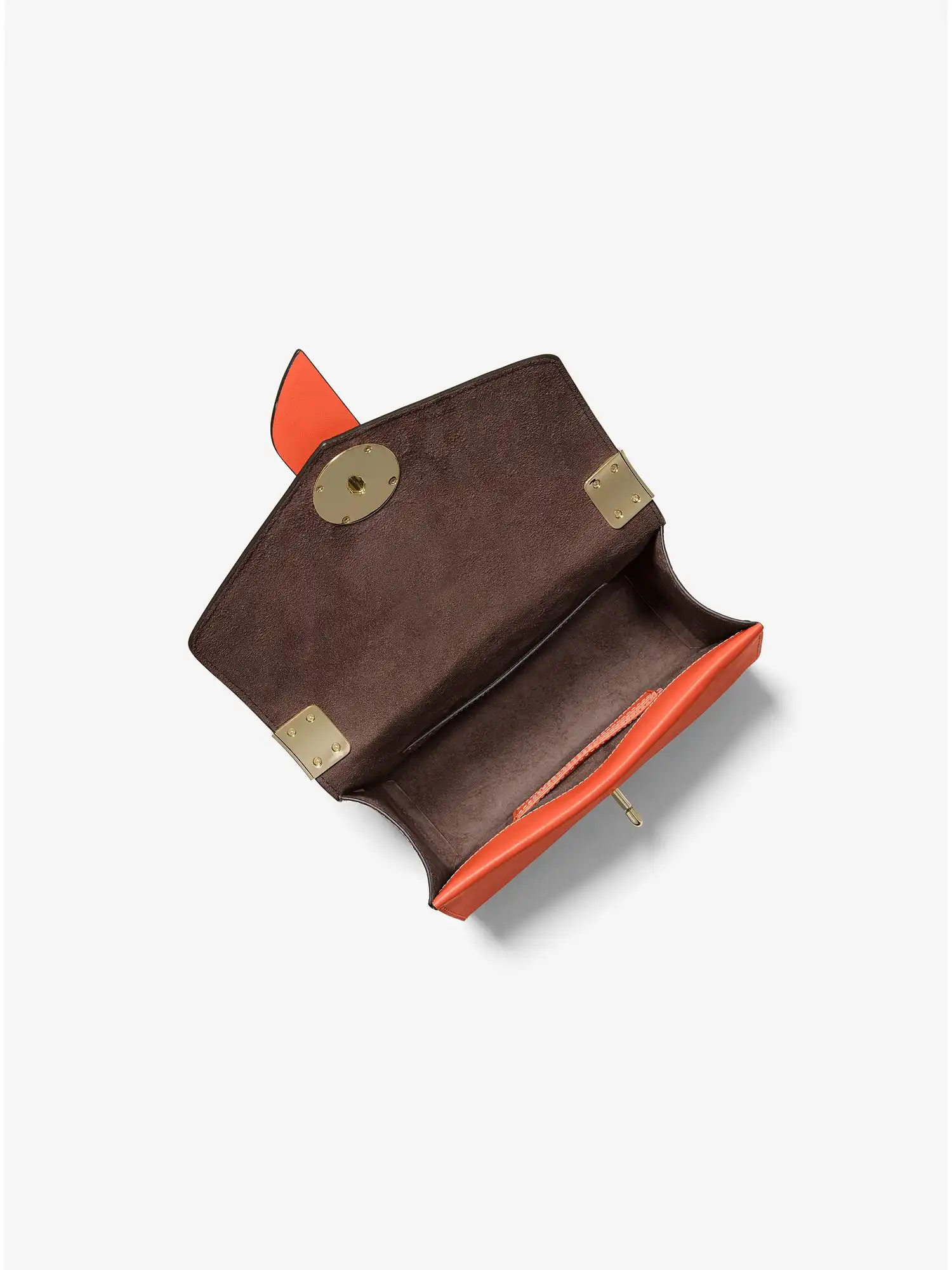 Greenwich Small Crocodile Embossed Leather Crossbody Bag Orange Spice