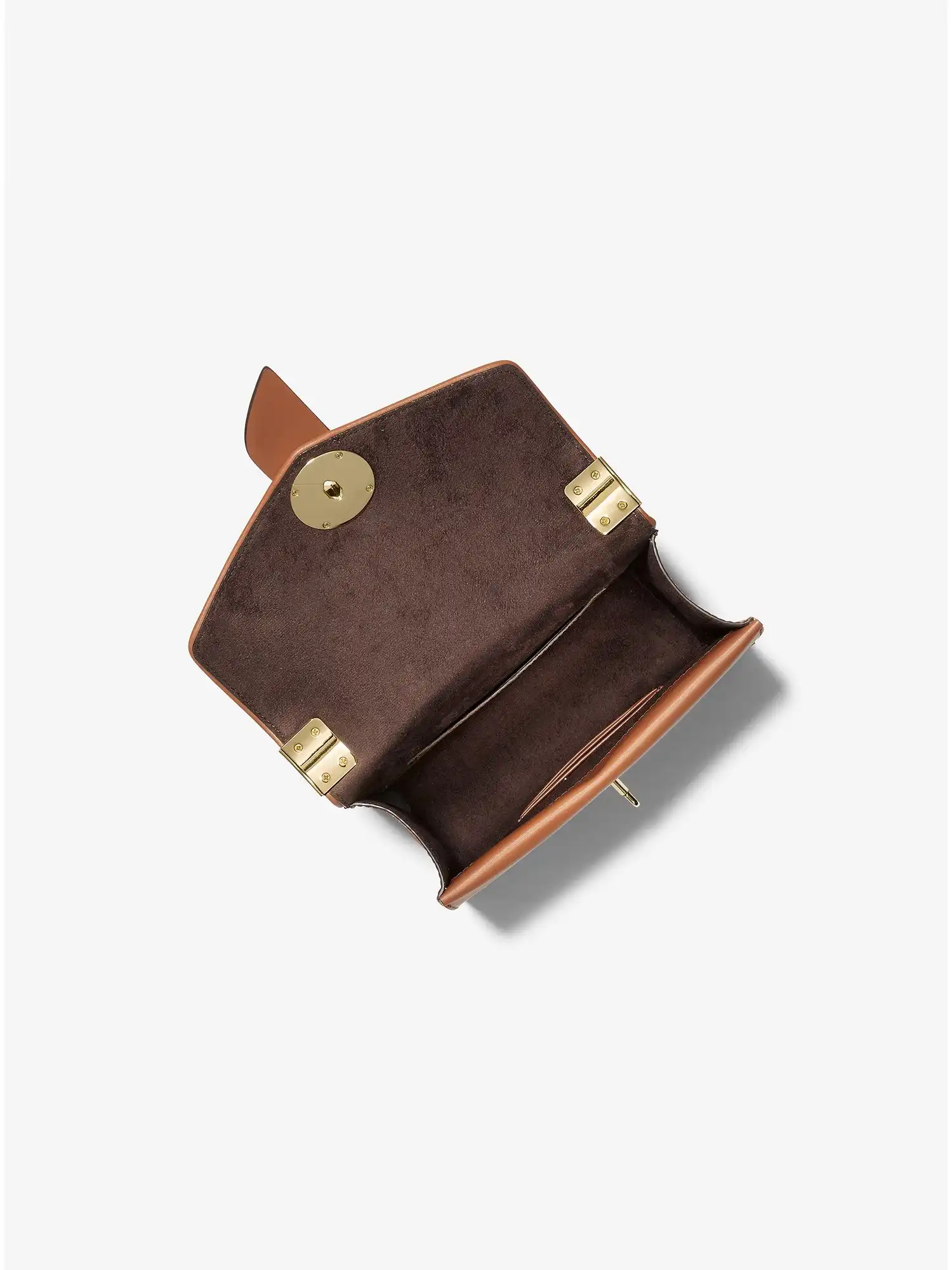 Greenwich Small Logo Jacquard and Leather Crossbody Bag Beige Ebony Brown