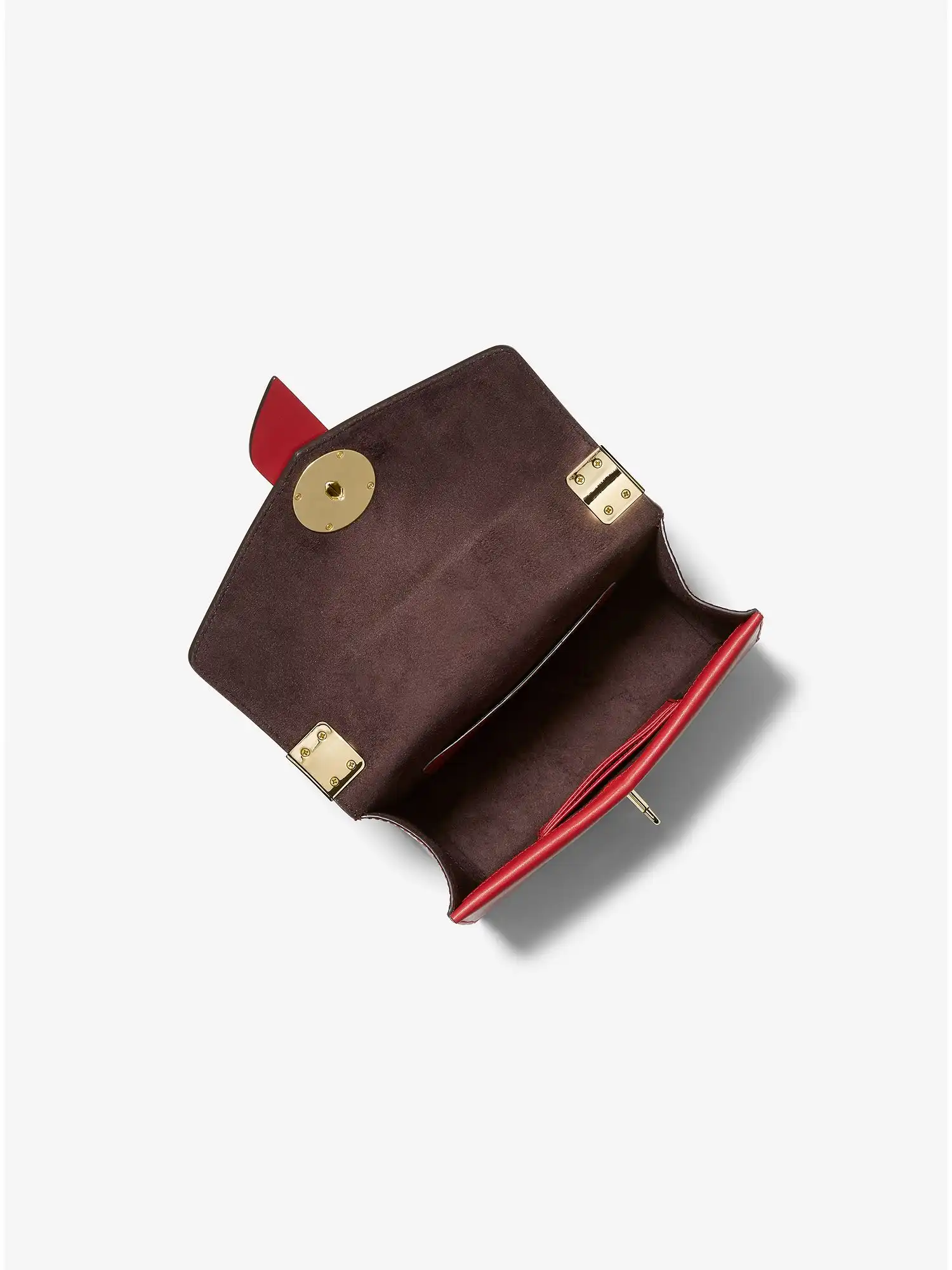 Greenwich Small Studded Snake Embossed Leather Crossbody Bag Crimson