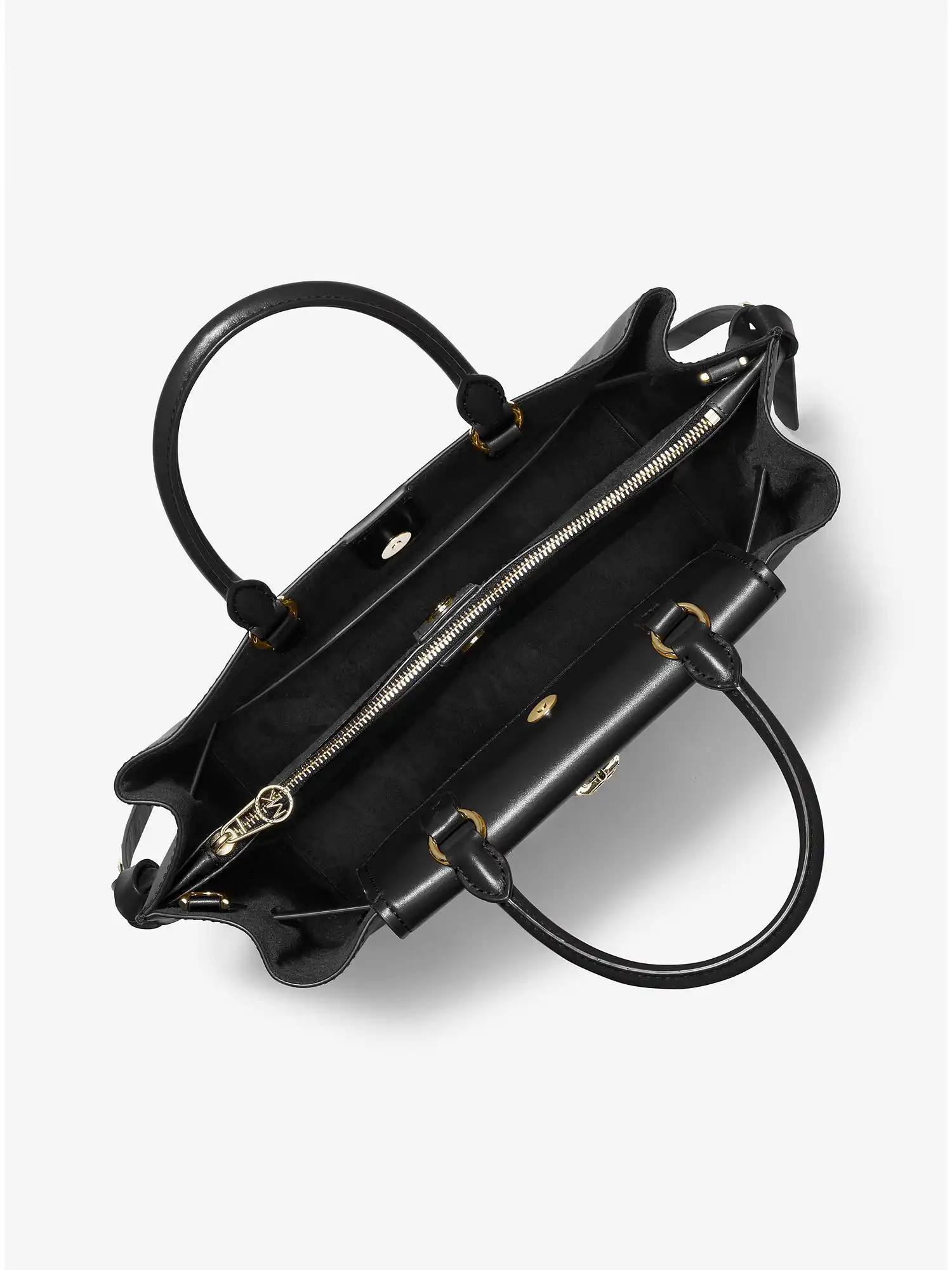 Hamilton Large Studded Leather Belted Satchel Black