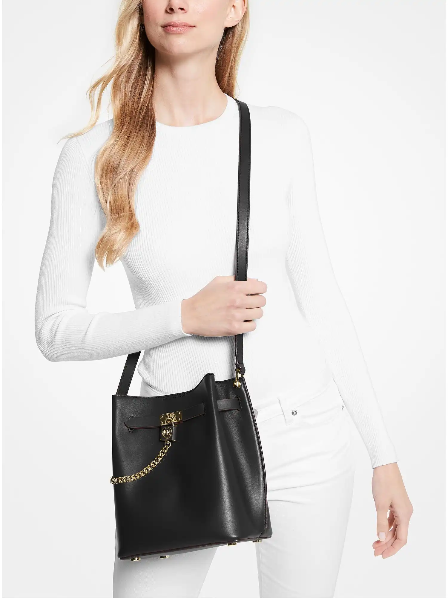 Hamilton Legacy Medium Leather Messenger Bag Black
