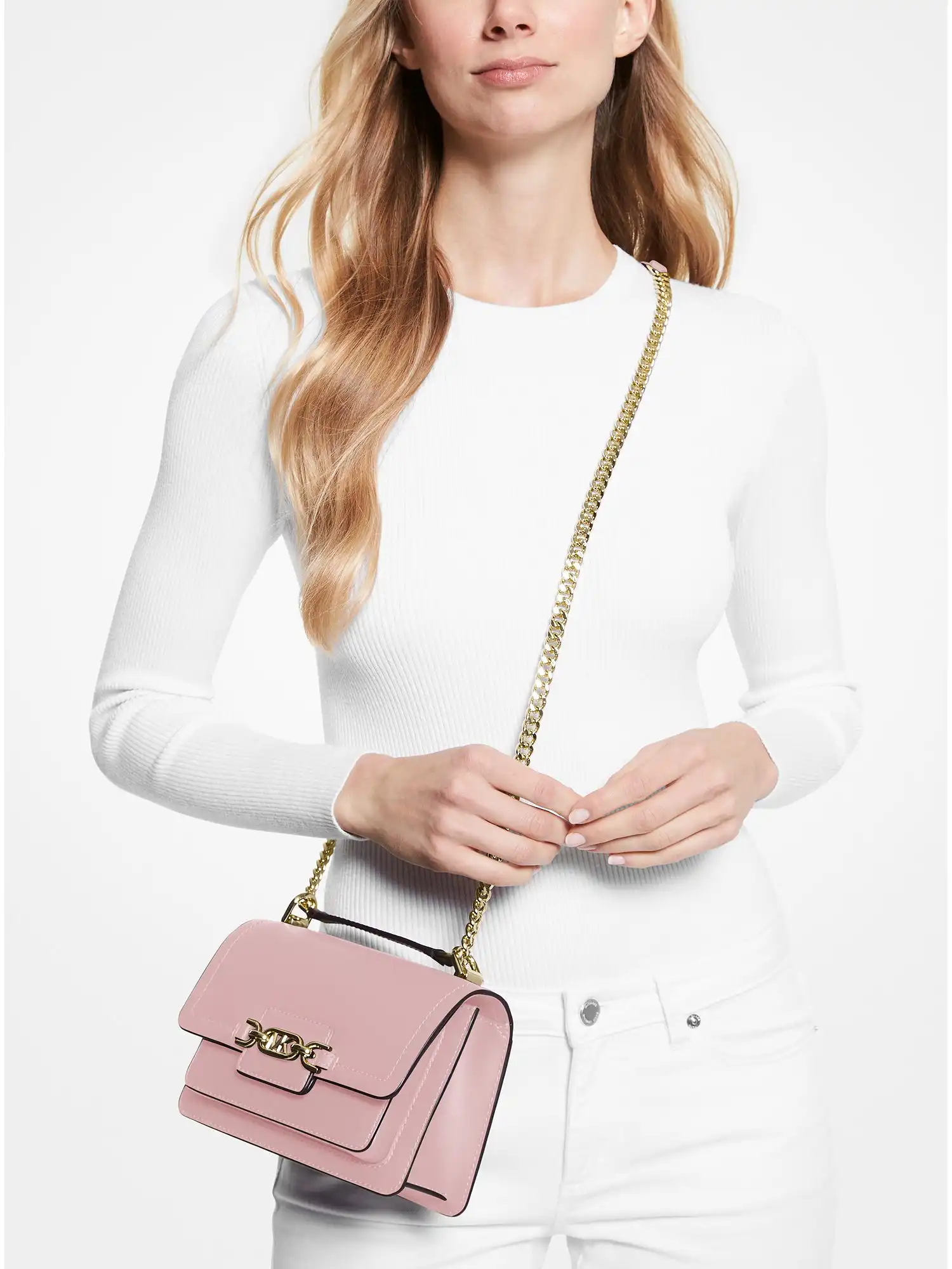 Heather Extra-Small Leather Crossbody Bag Smokey Rose