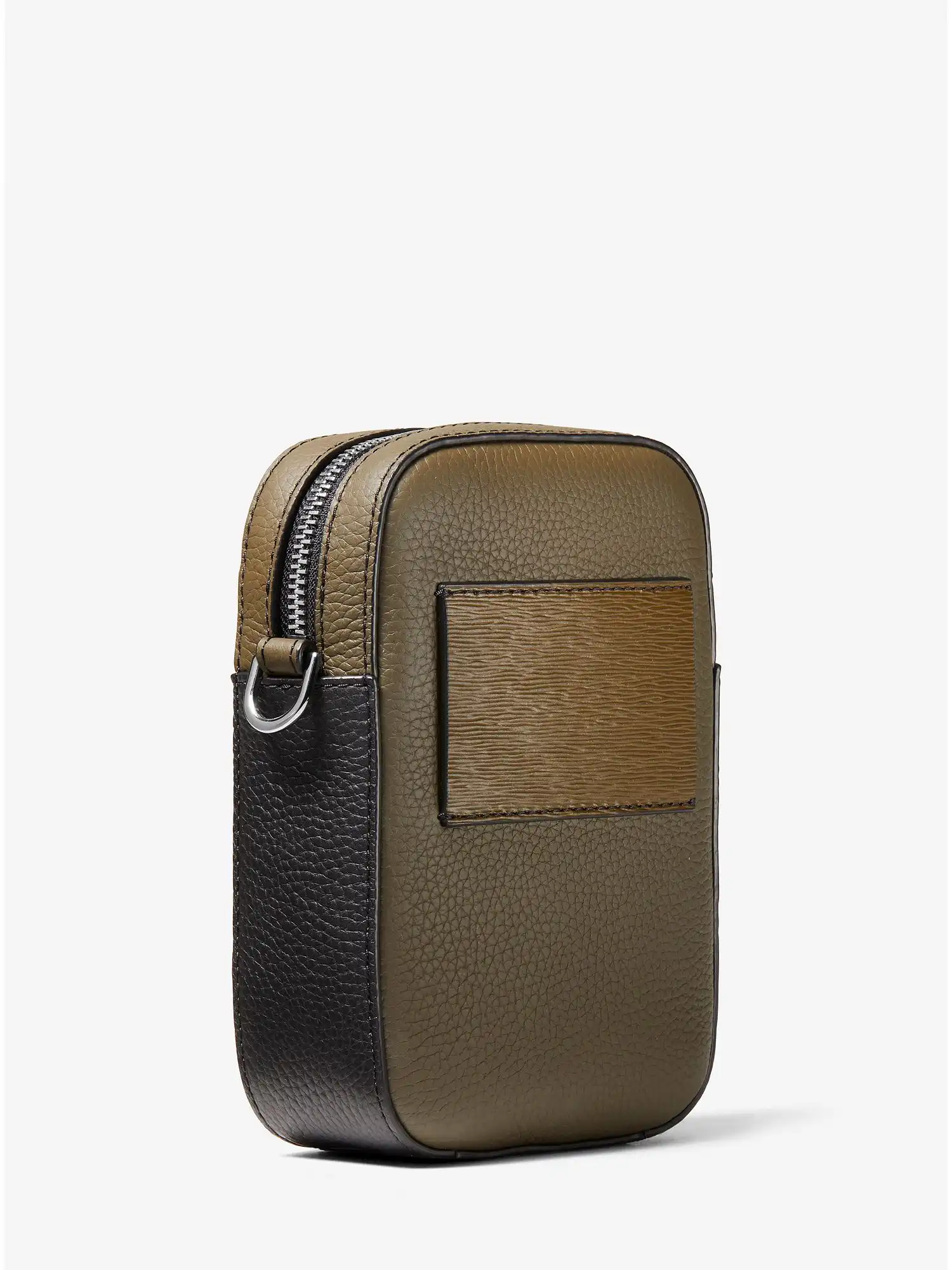 Hudson Color-Block Leather Smartphone Crossbody Bag Olive