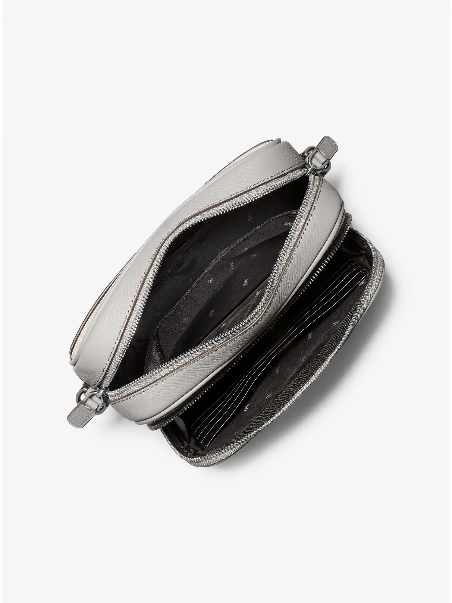 Hudson Logo Stripe and Leather Crossbody Bag Aluminum