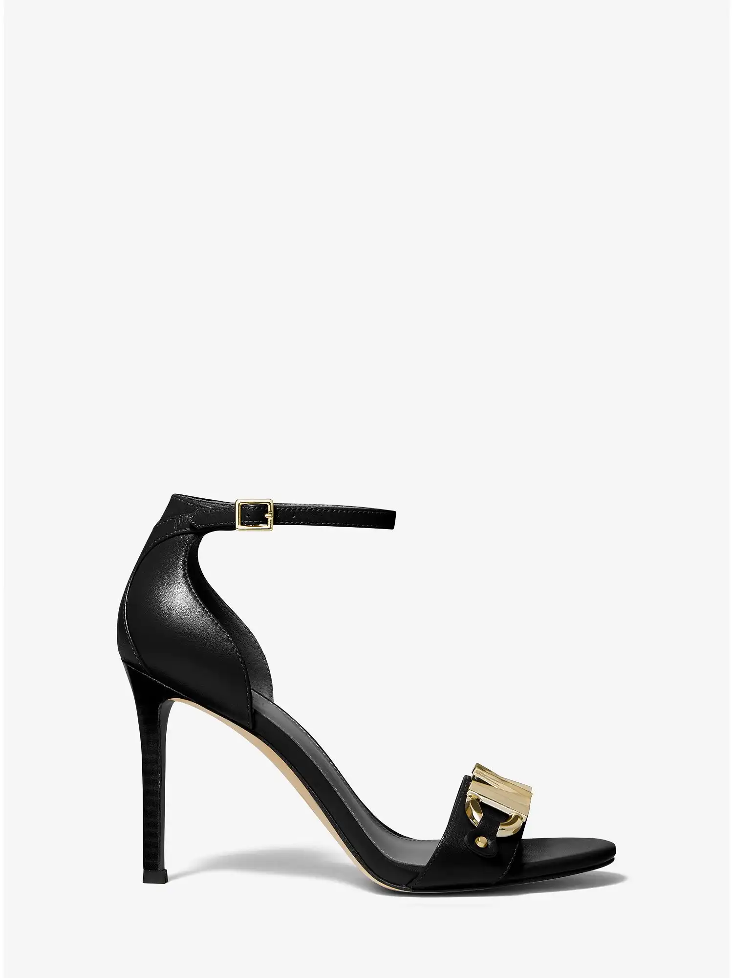 Izzy Embellished Leather Sandal Black