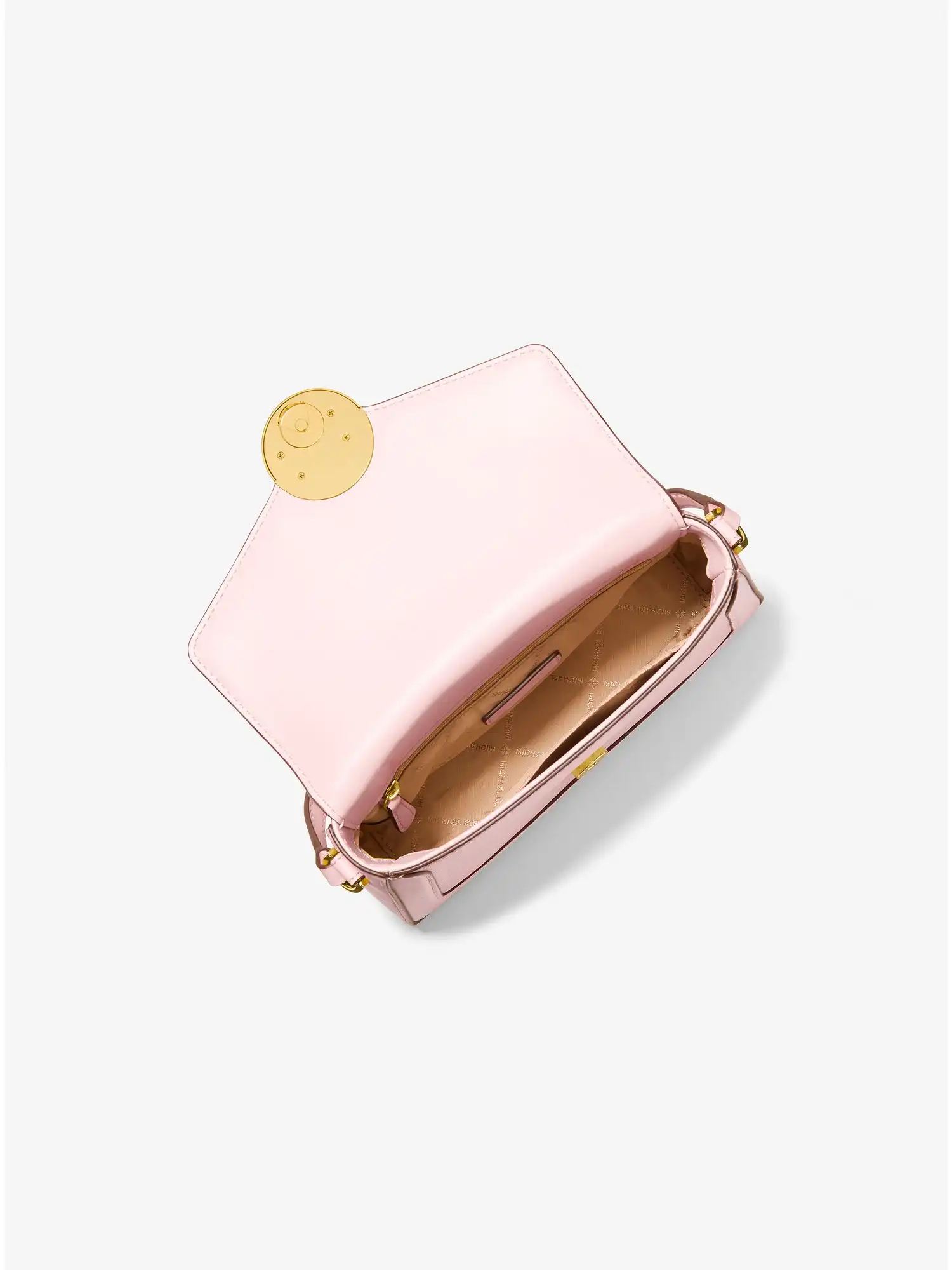 Jessie Small Pebbled Leather Shoulder Bag Powder Blush