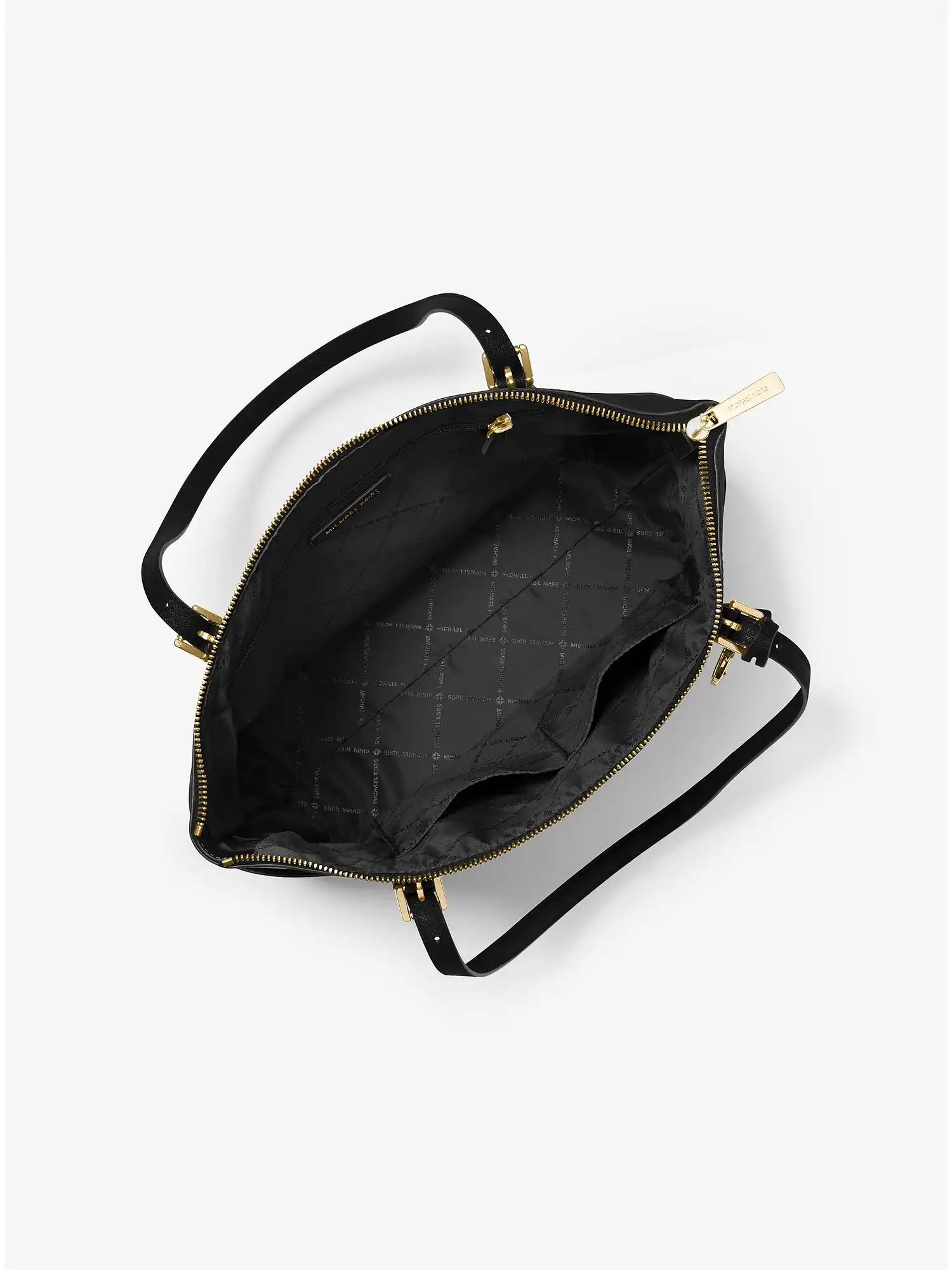 Jet Set Large Saffiano Leather Top-Zip Tote Bag Black