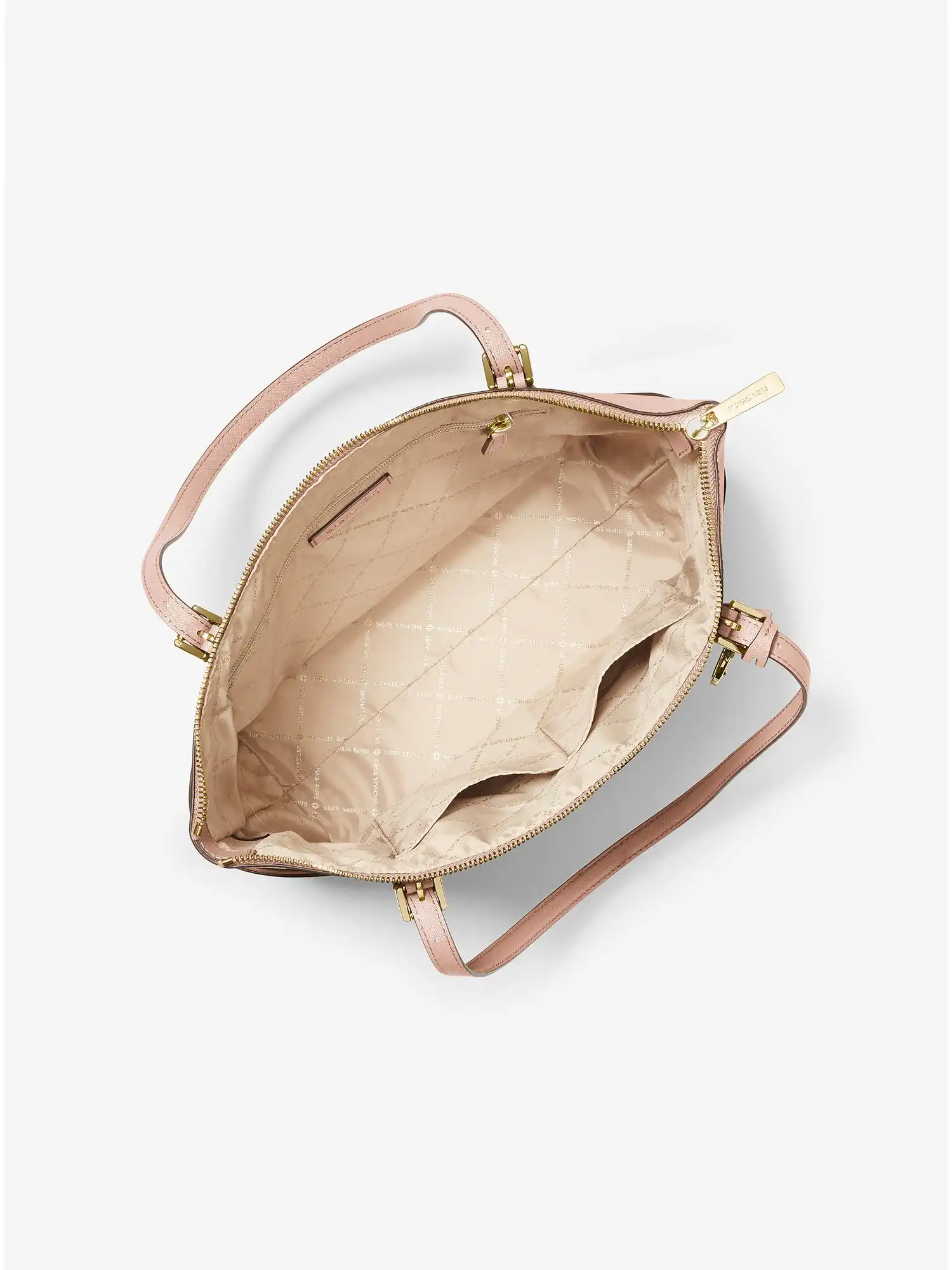 Jet Set Large Saffiano Leather Top-Zip Tote Bag Soft Pink