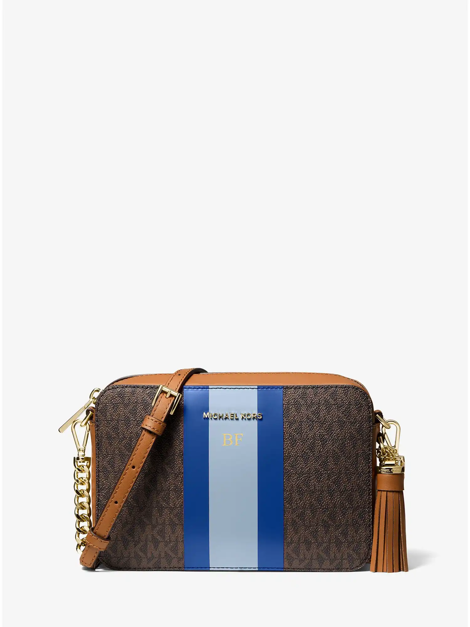Jet Set Medium Logo Stripe Camera Bag Electric Blue