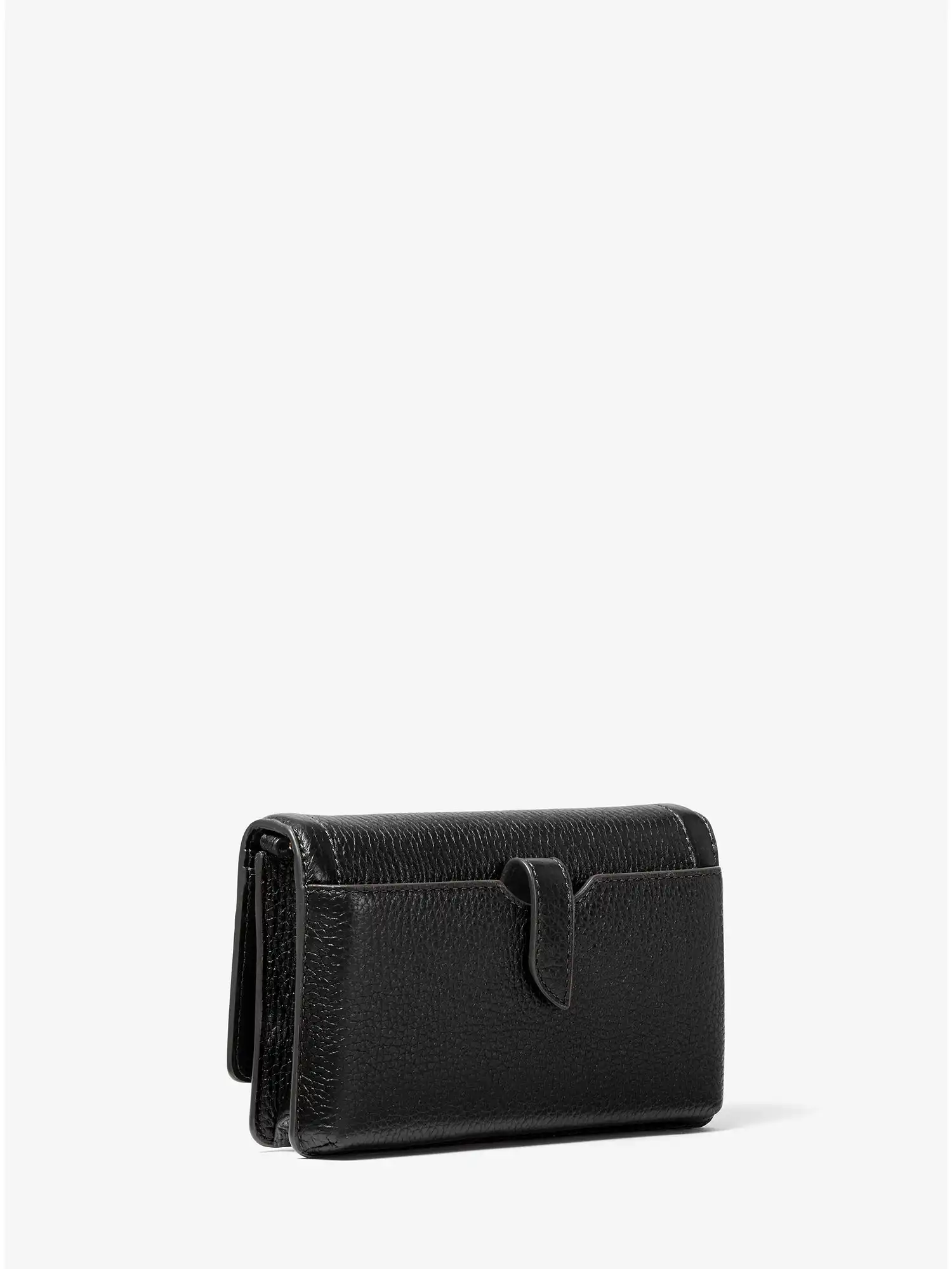 Jet Set Small Pebbled Leather Smartphone Convertible Crossbody Bag Black